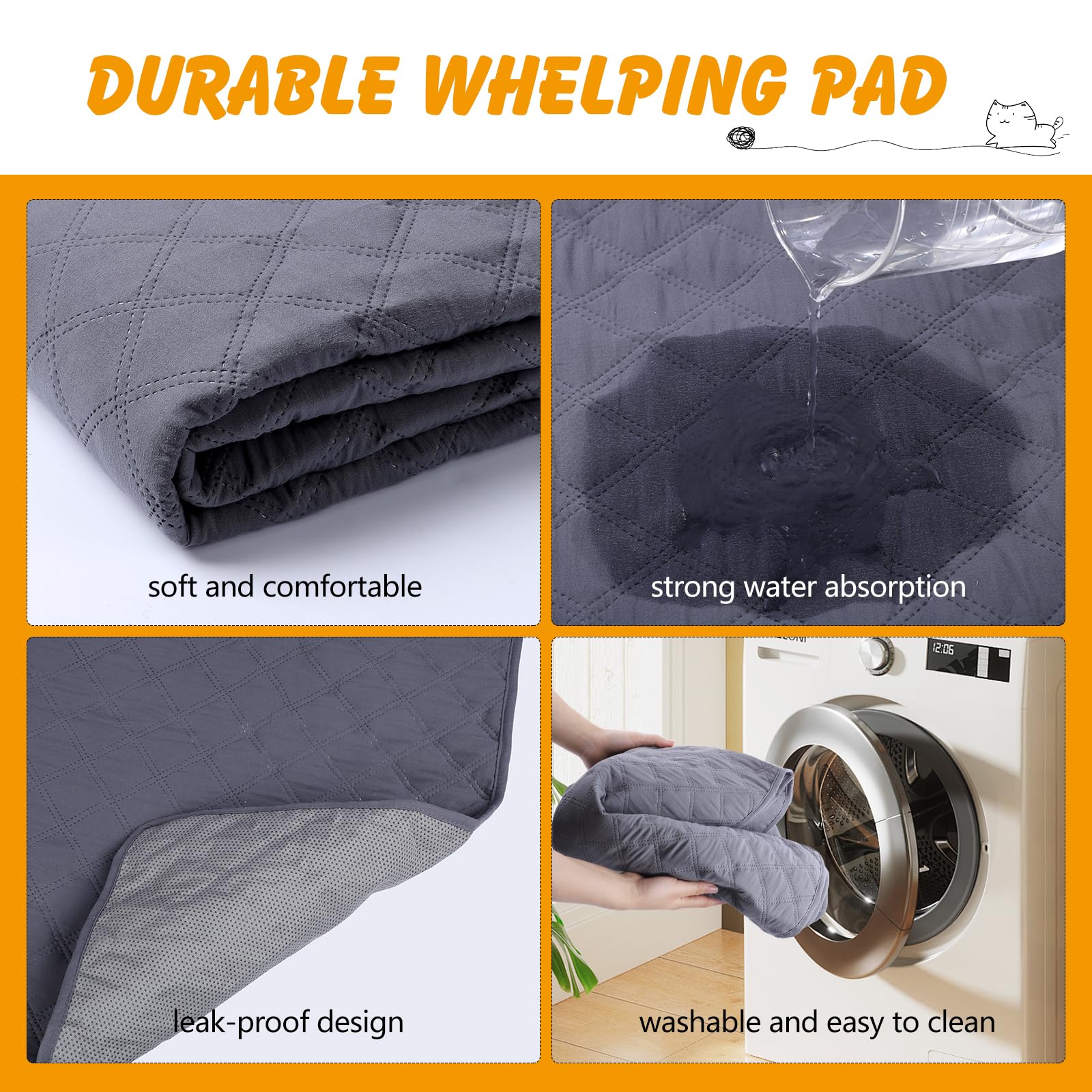 Whelping Box For Dogs And Puppies With Pig Rails And Waterproof Whelping Pad, Whelping Supplies With Adjustable Height Door Id C