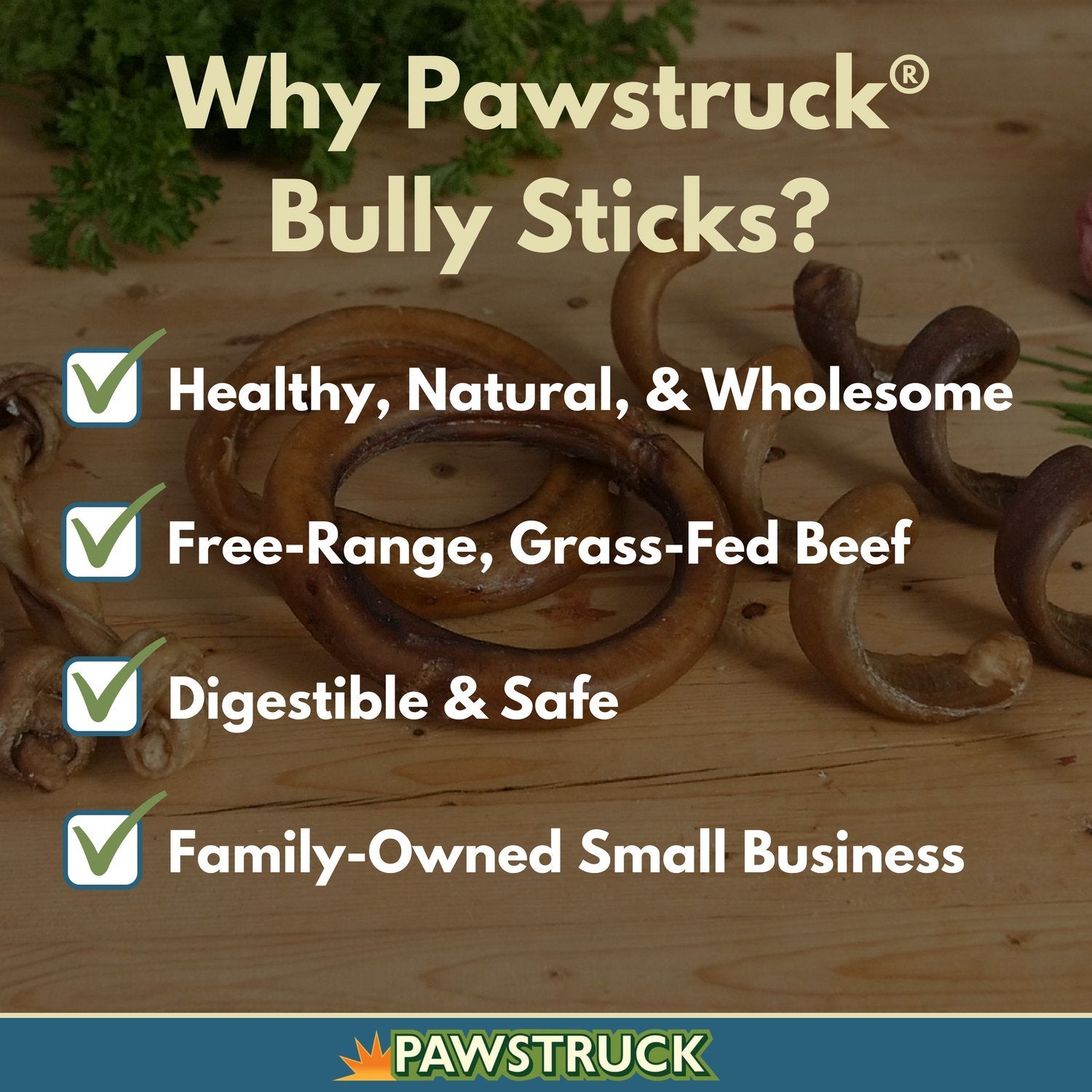 Pawstruck All-Natural 4 Bully Stick Rings for Dogs - Rawhide-Free, 100% Beef, Single Ingredient Dental Chew Bones - Fully Digest