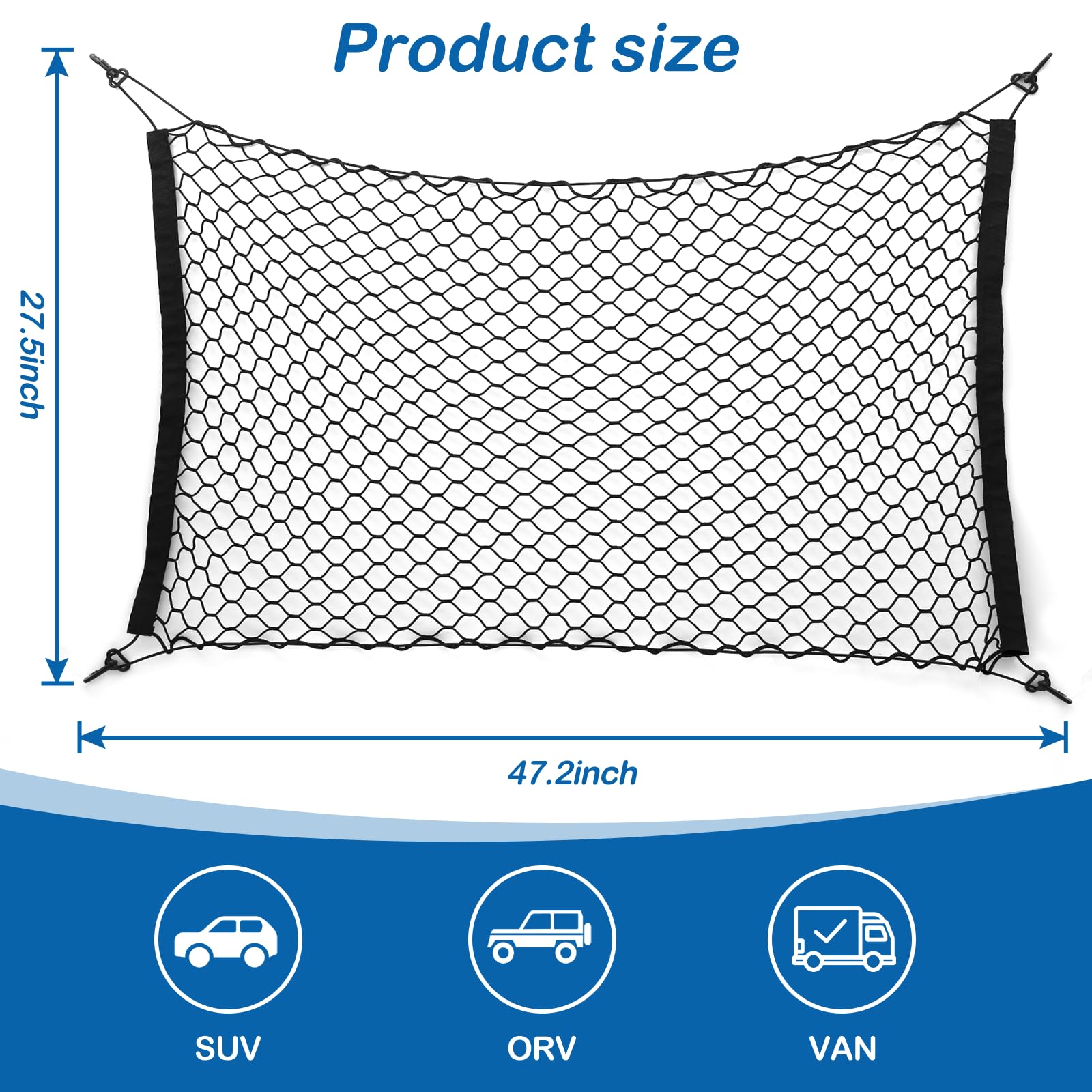 Dog Car Barrier Net Pet Car Divider Back Seat Barrier Net For Trucks, Suv, Full Sized Sedans Pet Restraint Car Backseat Divider