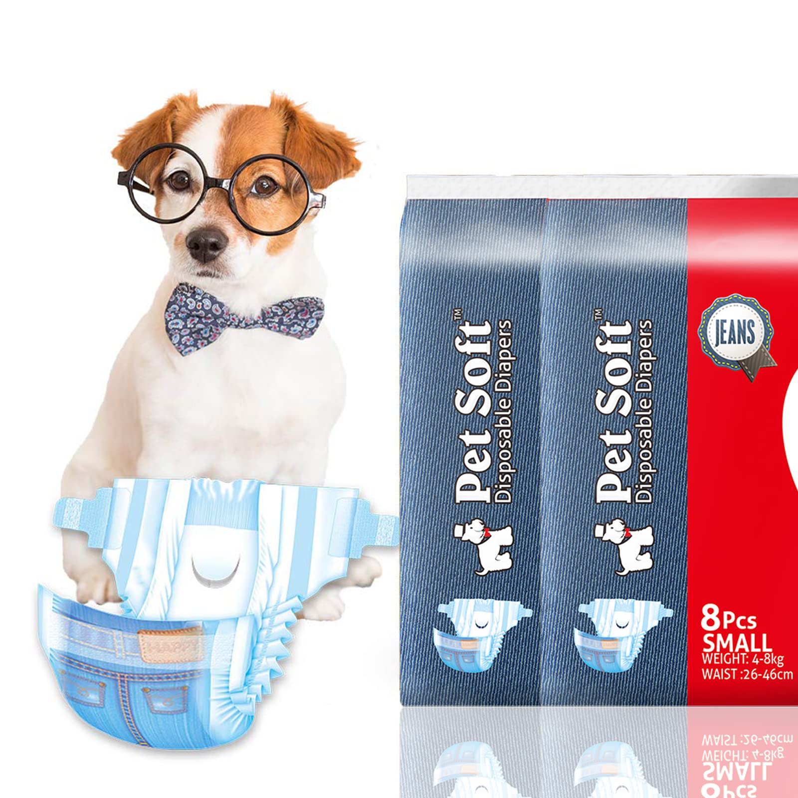 Pet Soft Dog Diapers Female - Disposable Dog Diapers, Cat Diapers For Female Cats, Puppy Diapers 16Pcs Small