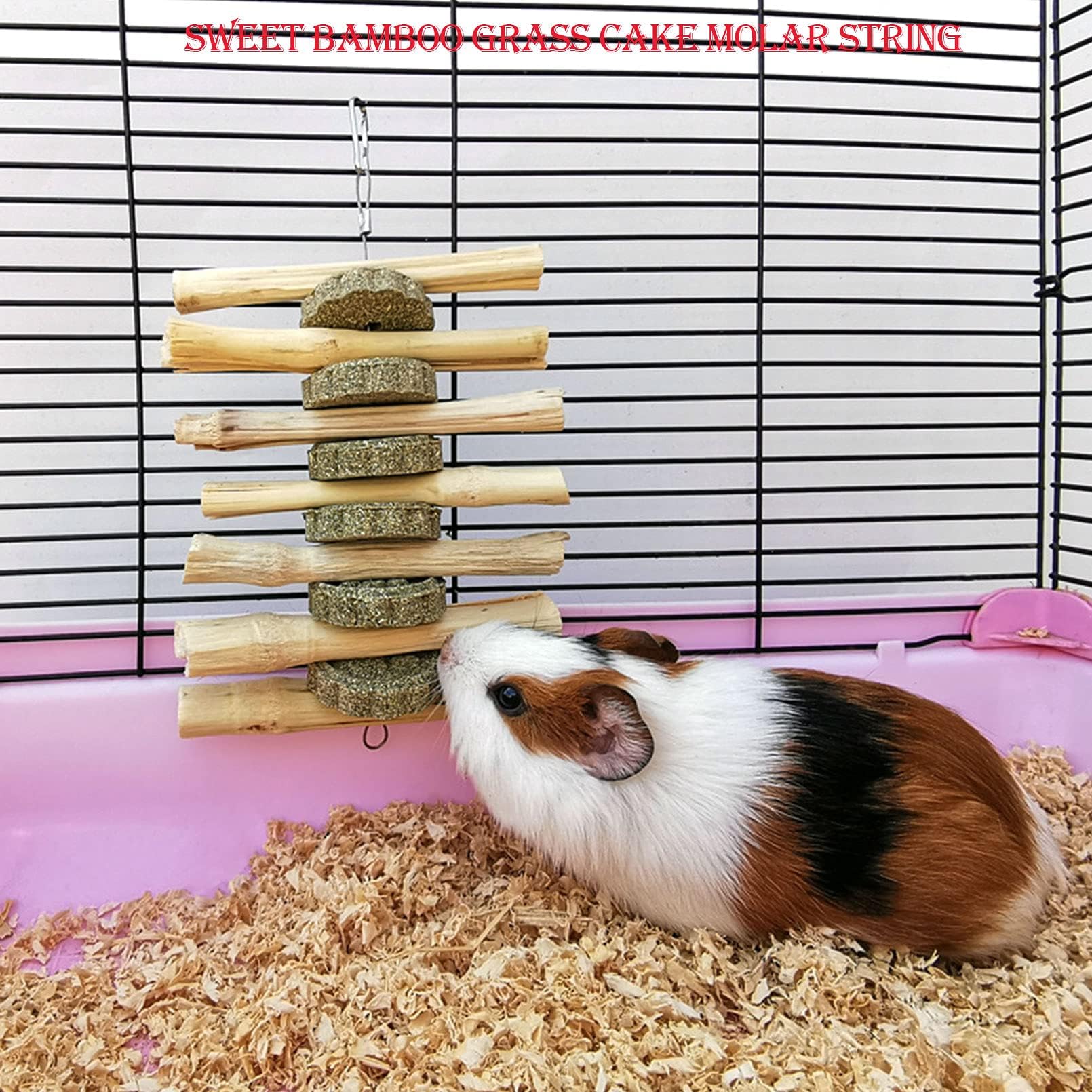 kathson Bunny Chew Toys for Teeth Grinding, Rabbit Wooden Scratch Board Feet Pad Platform Small Animals Play Toy for Guinea Pigs