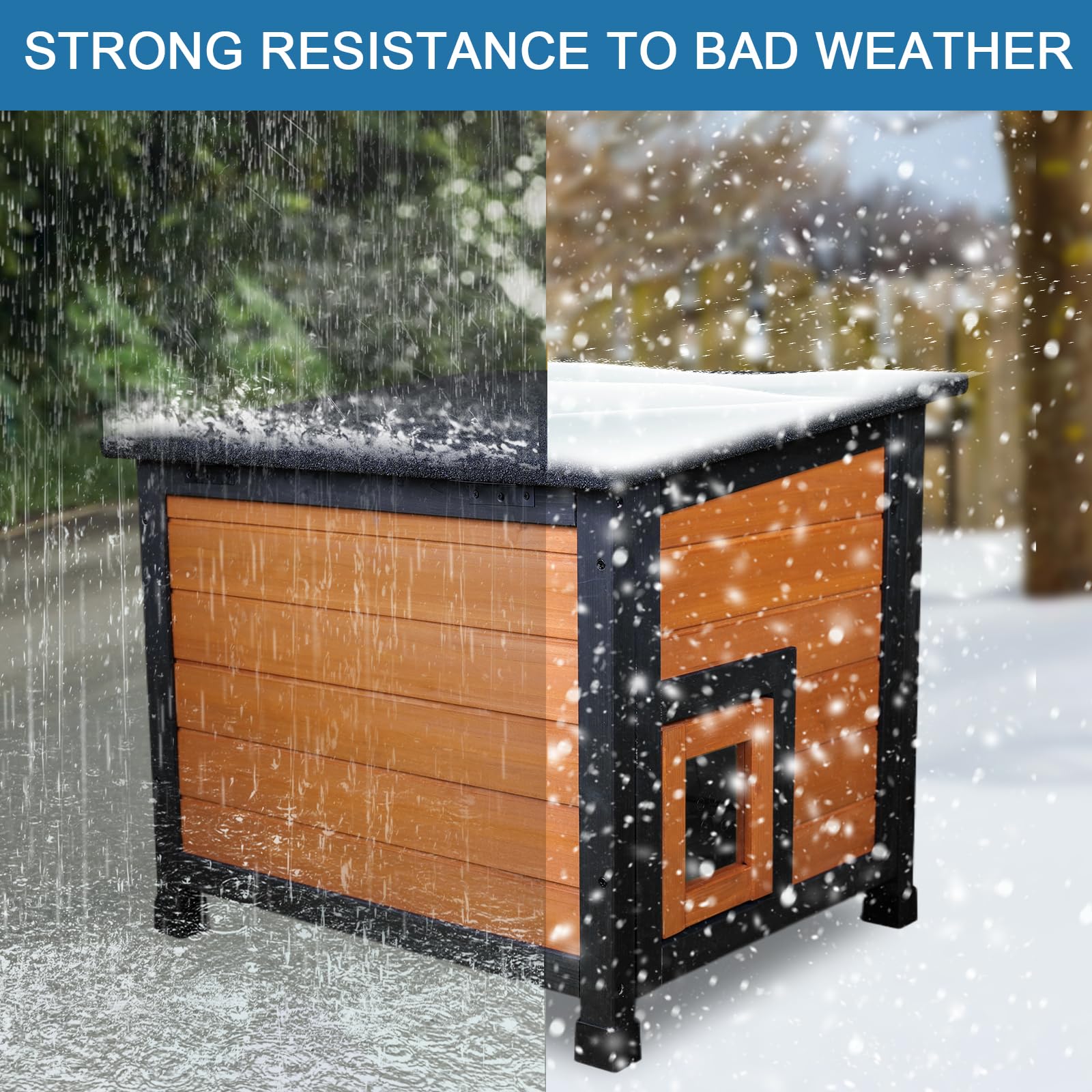 Funxplore Outdoor Cat House For Insulated Feral Cat Shelter Weatherproof Outside Cat Enclosure For Winter, Outdoor Indoor Use Wi