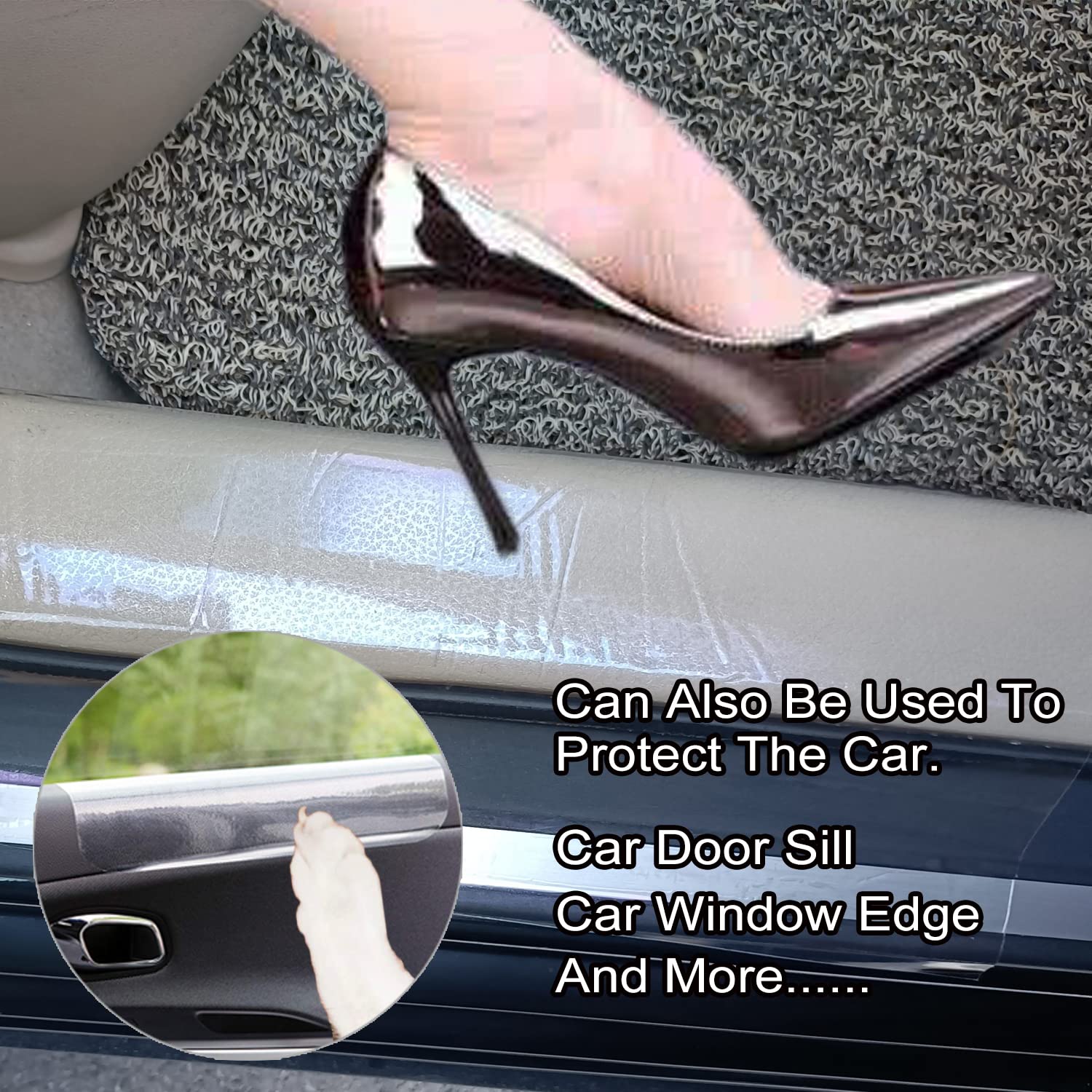 Door Scratch Protector, Protect Your Door, Furniture And Wall With Clear Premium Heavy Duty Door Cover Scratch Shield, Large Vinyl Door Guard For Dog Scratching
