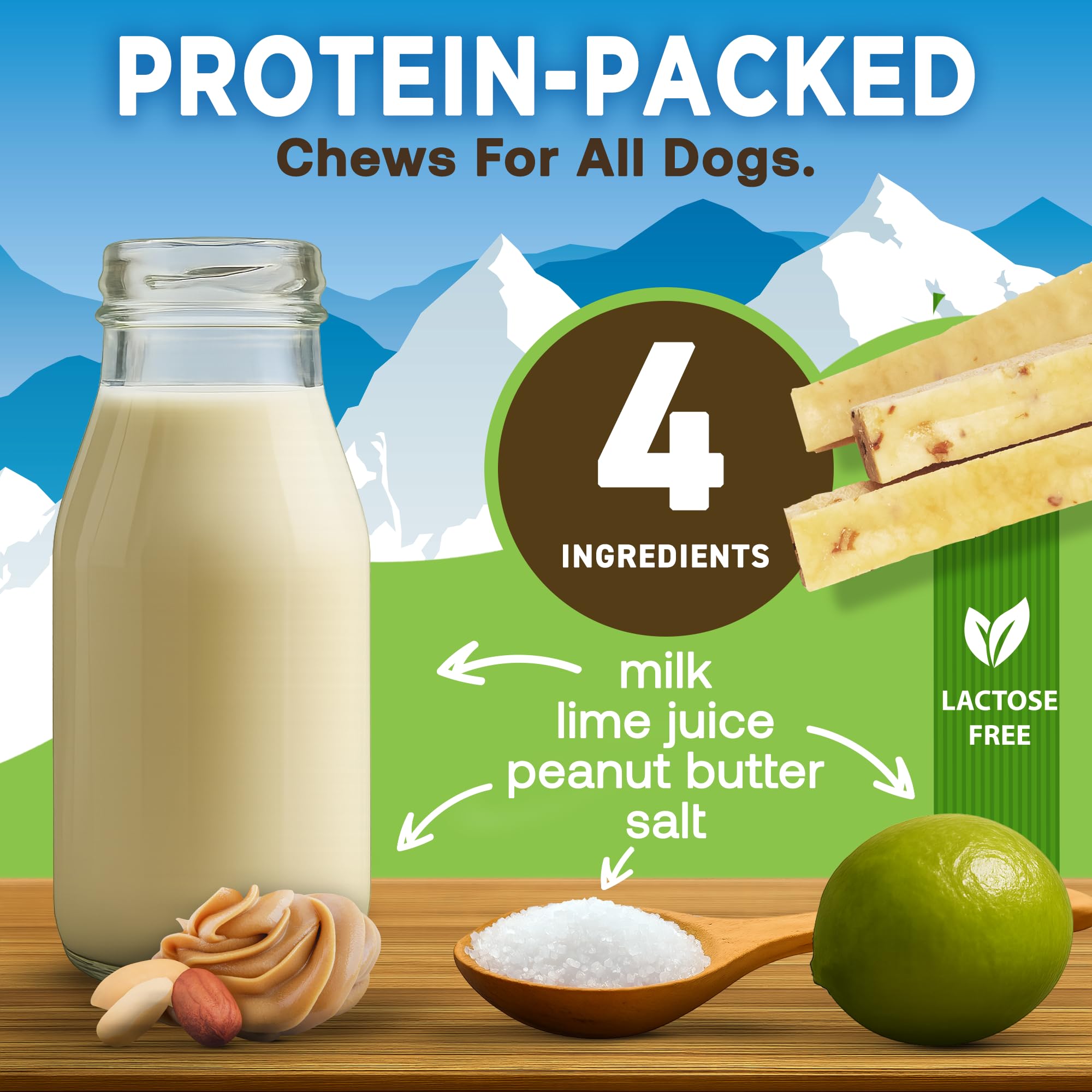 EcoKind Premium Gold Yak Cheese Himalayan Dog Chews, Healthy Dog Treats for Small Dogs, All Natural, High Protein Chew, Peanut B