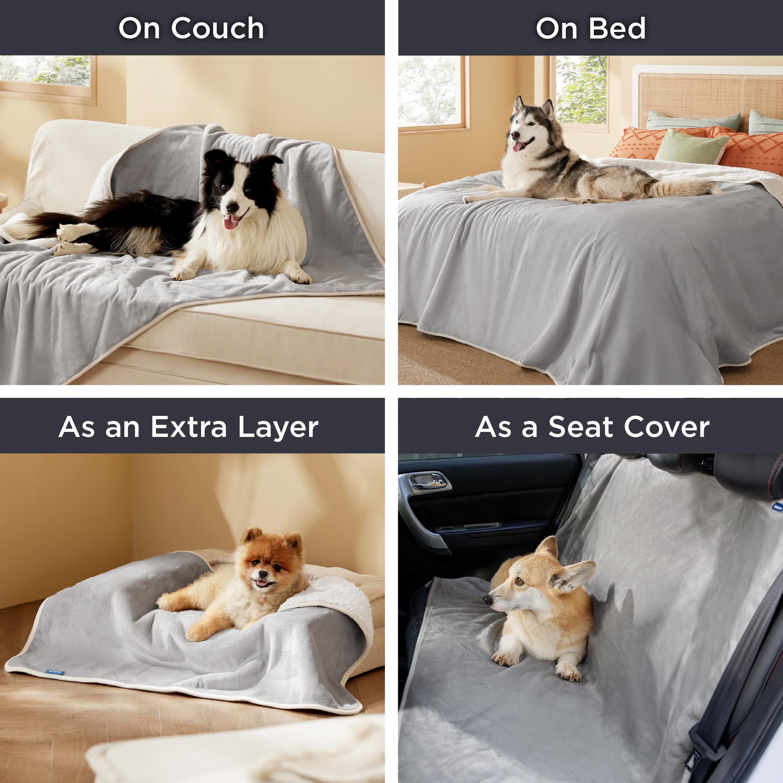 Bedsure Waterproof Dog Blankets For Small Dogs - Small Cat Blanket Washable For Couch Protection, Sherpa Fleece Puppy Blanket, S