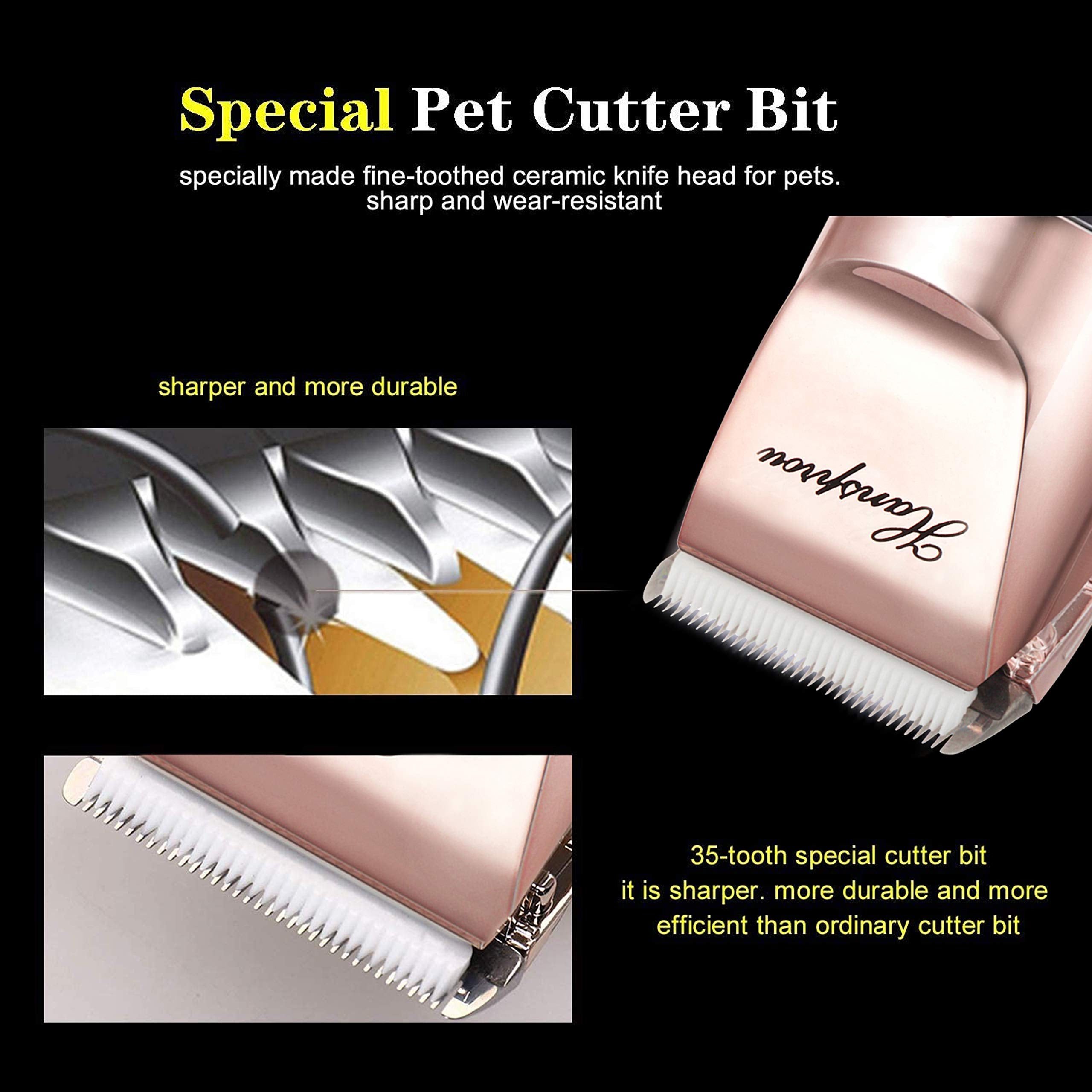 Hansprou Upgraded Dog Shaver Clippers Rechargeable Dog Clipper For Thick Heavy Coats Low Noise Pet Trimmer Pet Professional Groo