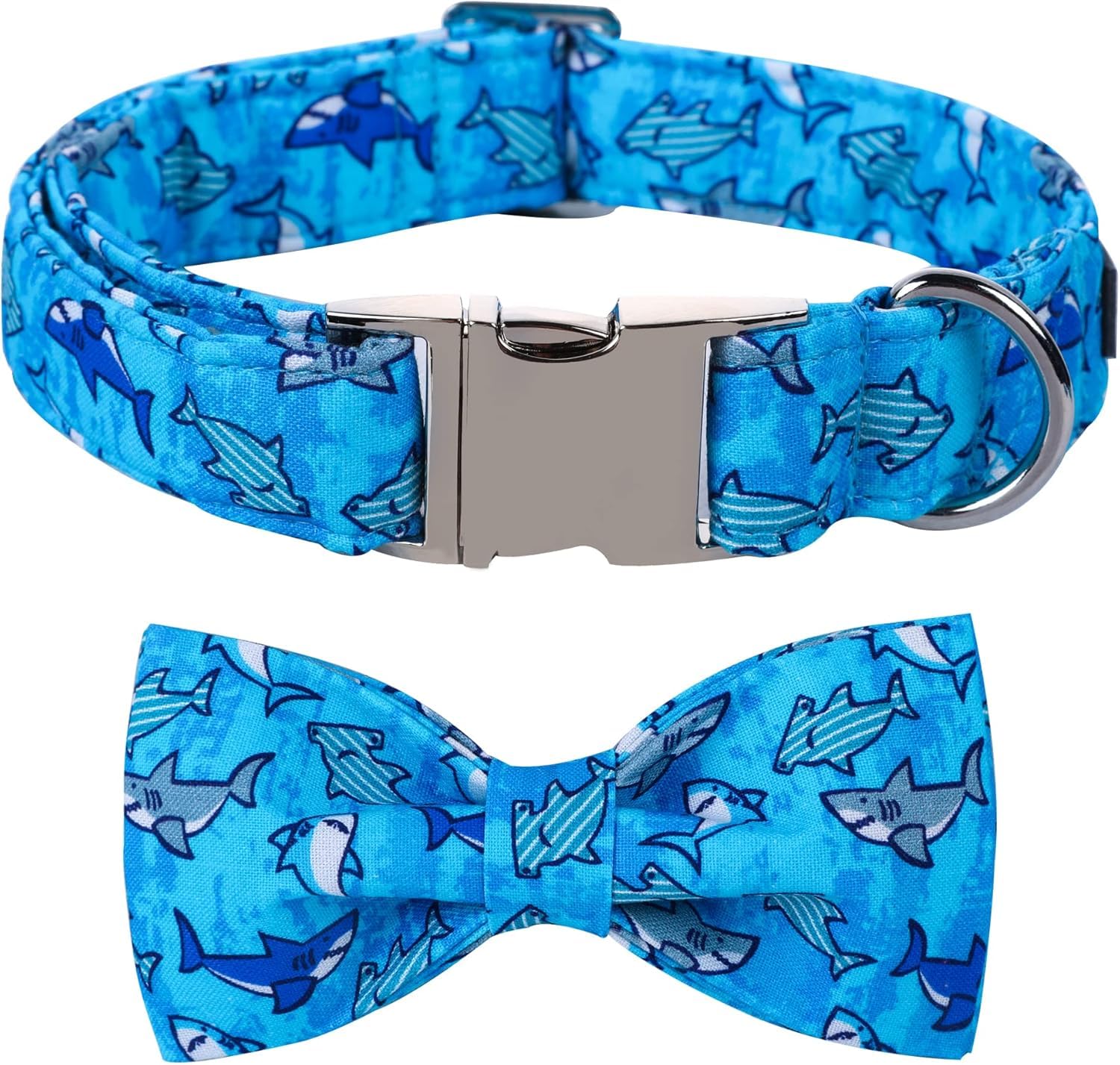 Maca Bates Shark Dog Collar With Breakaway Bow Tie Boetie Puppy Collar With Metal Buckle Cute Pink Adjustable Wide Soft For Smal