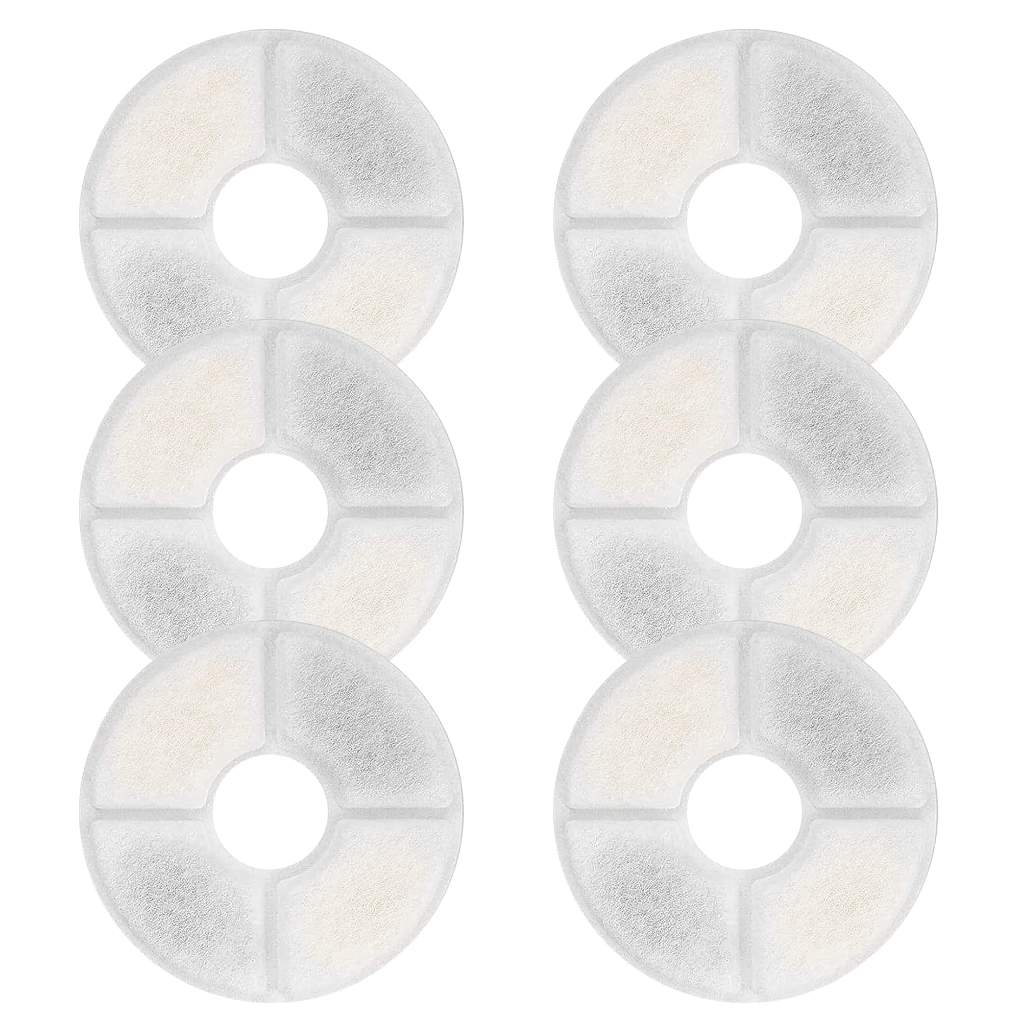 Goldtone Cat Dog Pet Fountain Filters (6 Pack) - Charcoal & Resin Replacement Filters - Fits Barvest, Veken, Happypapa, Isyoung,
