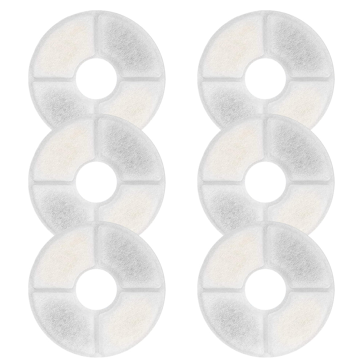 Goldtone Cat Dog Pet Fountain Filters (6 Pack) - Charcoal & Resin Replacement Filters - Fits Barvest, Veken, Happypapa, Isyoung,