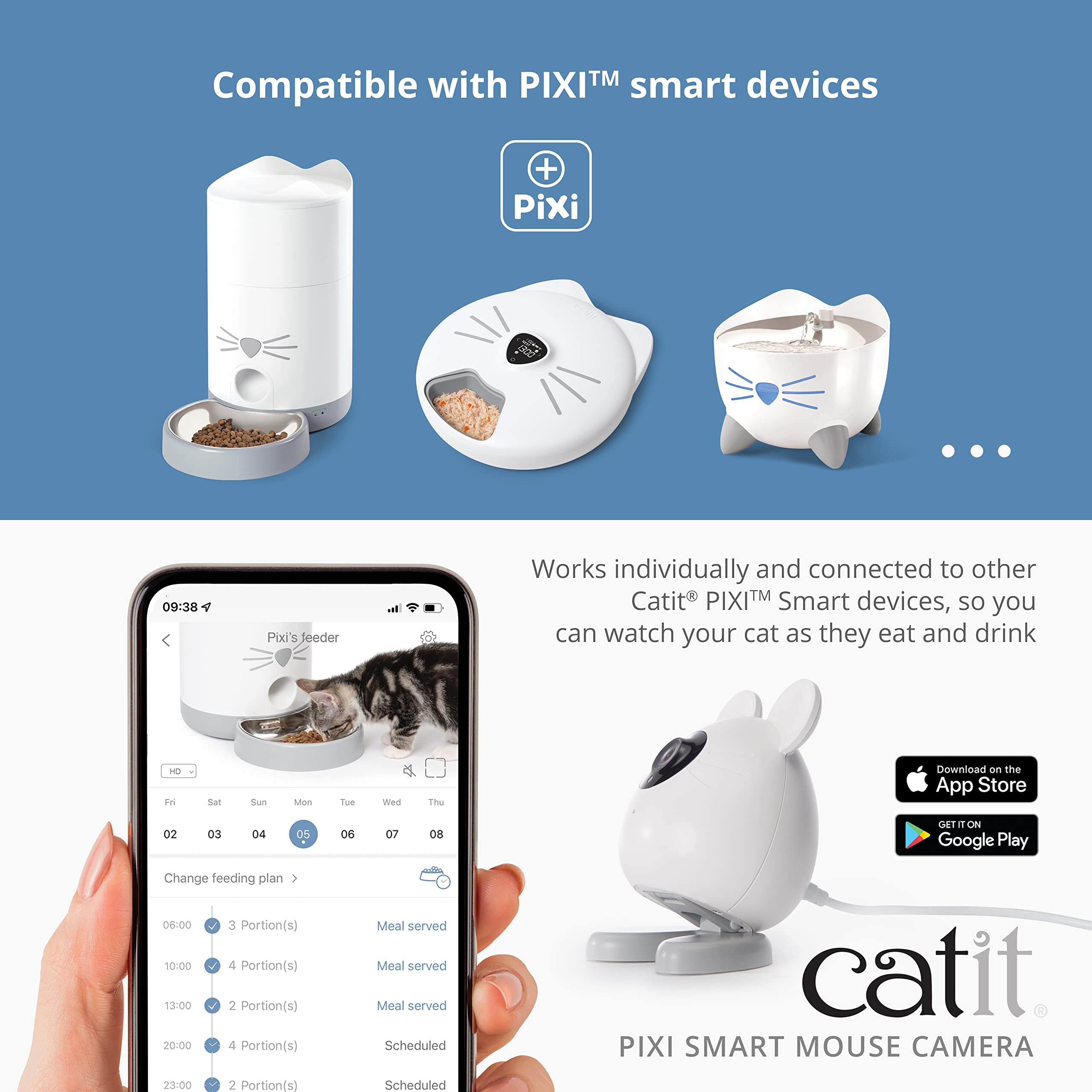 Catit Pixi Smart Mouse Camera, App-Controlled Pet Camera For Cats