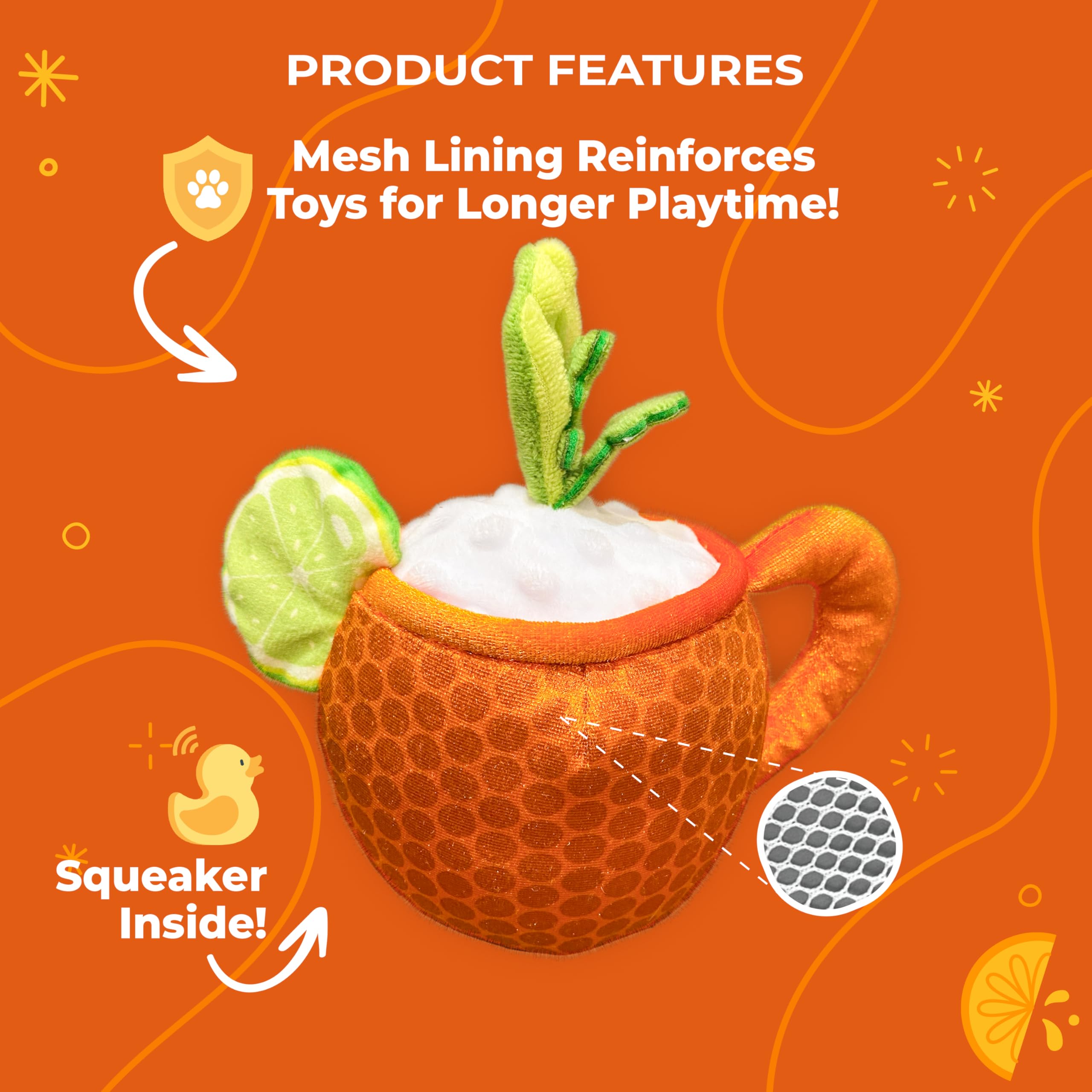 Bark Bros - Liquor Dog Toy - Plush Squeaky Funny Parody For Birthday - Cute Puppy Gifts For Small, Medium, Large Dogs (Moscow Dr