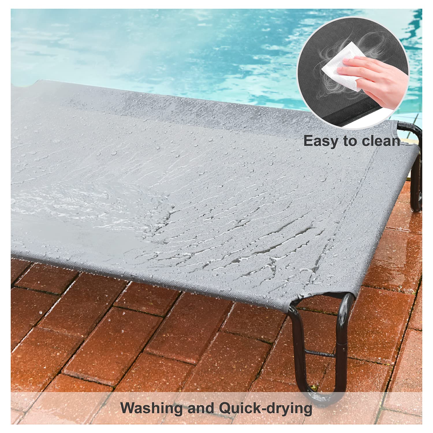 Pettycare Elevated Outdoor Dog Bed - Raised Dog Bed For Large Dogs, Waterproof Dog Cot Bed Easy To Assemble, Cooling Elevated Do