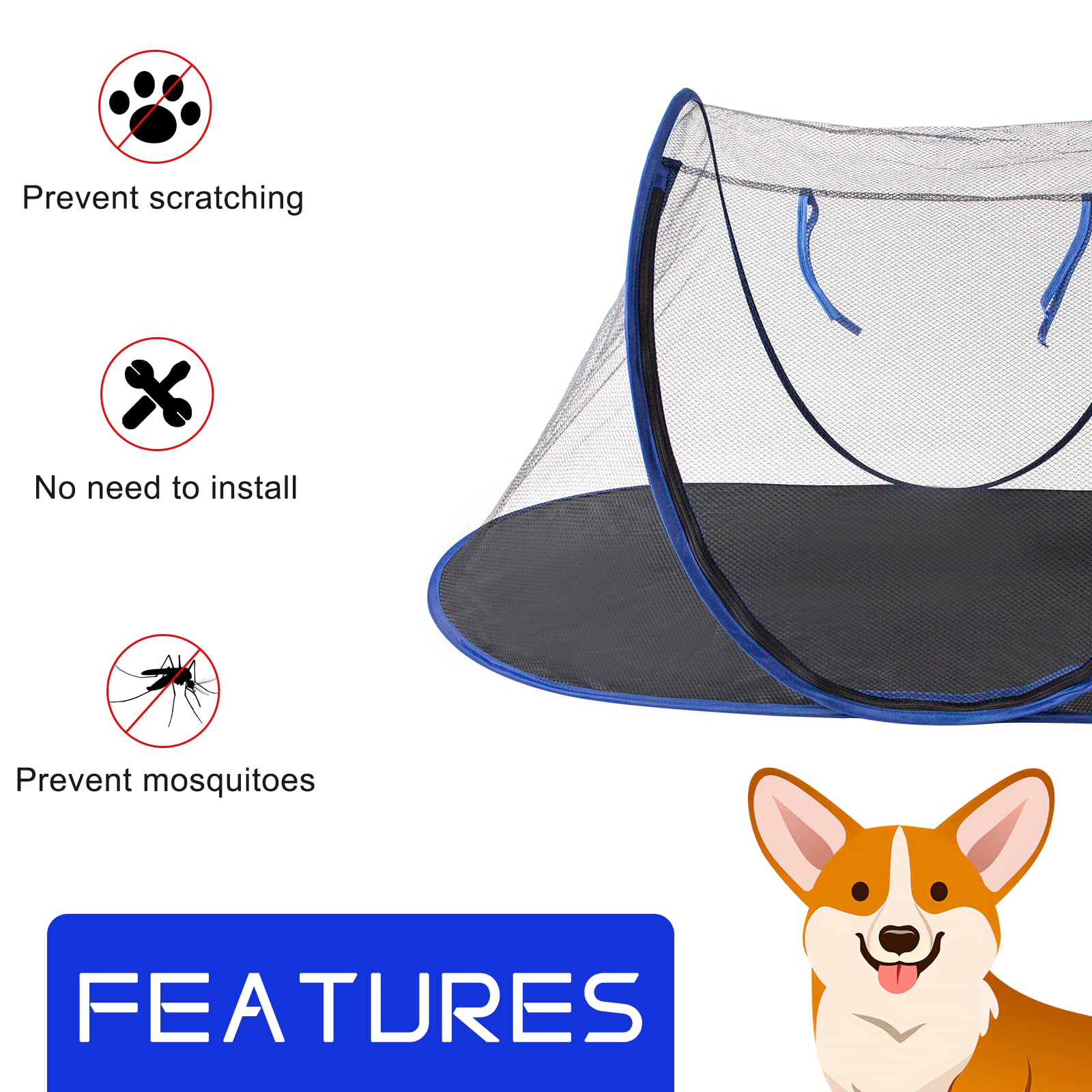 Outdoor Cat Enclosures, Portable Cat Tent For Bearded Dragon, Dogs And Small Animals, Cat Outdoor Tent With Foldable Bag(Dark Gr