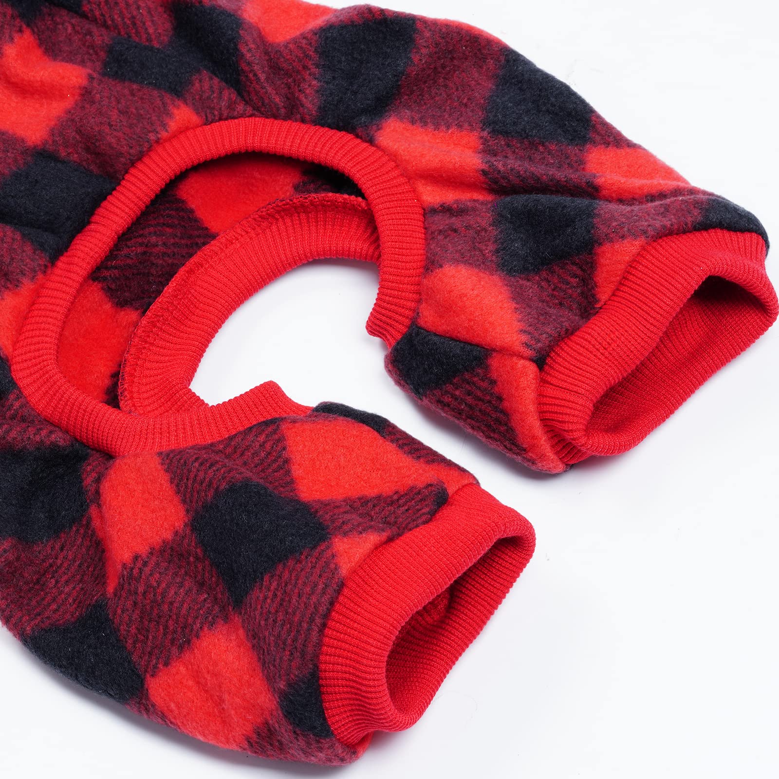 Topbuti Pet Christmas Pajamas Red Black Buffalo Plaid Jumpsuit Dog Cat Soft Winter Clothes Puppy Doggie Checkered Sweater Appare