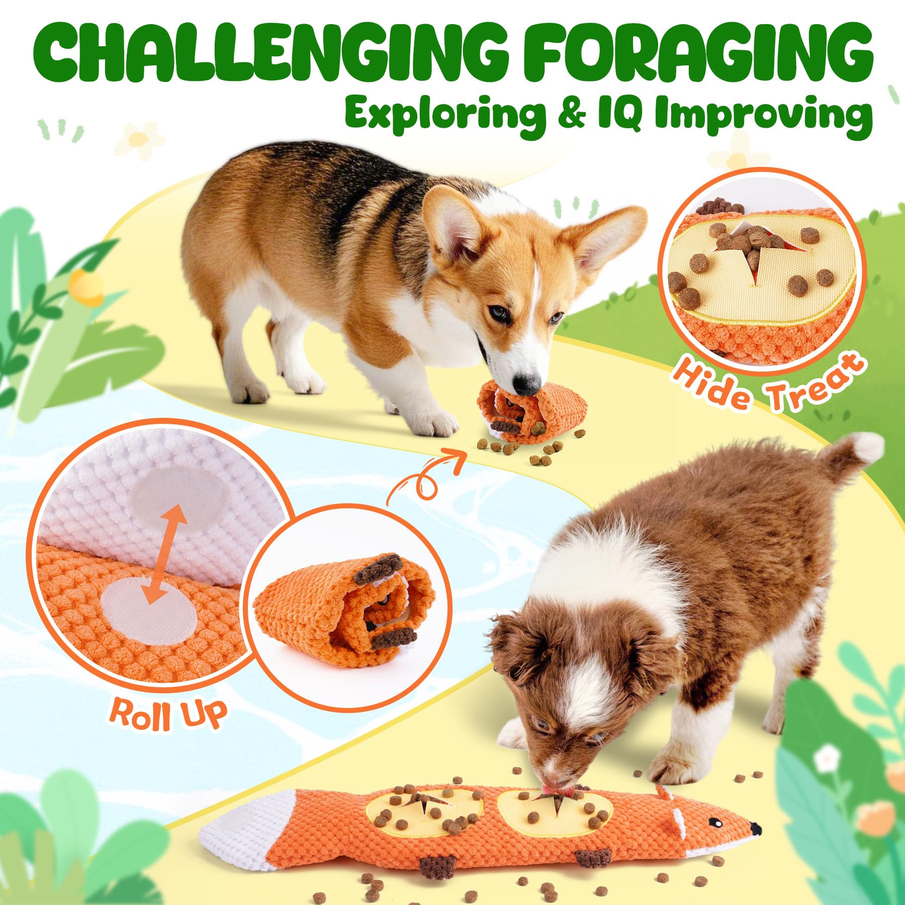 XIUGOAL Dog Toys for Aggressive Chewers, 2 Pack No Stuffing Interactive Dog Toys for Boredom and Teething, Squeaky Chew Toy for