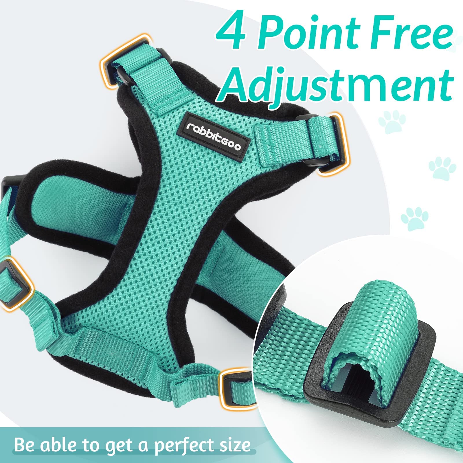 rabbitgoo Cat Harness and Leash for Walking, Escape Proof Soft Adjustable Vest Harnesses for Cats, Easy Control Breathable Refle