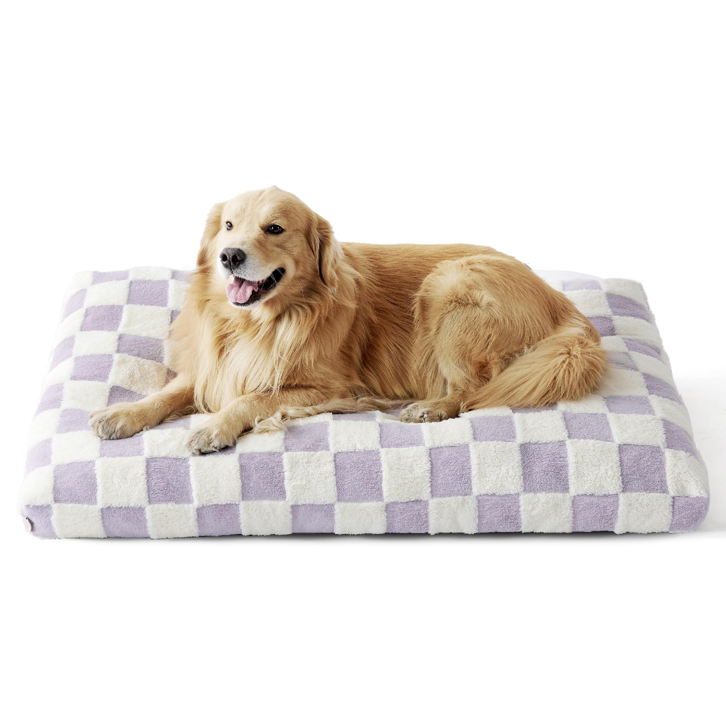 Lesure Extra Large Dog Bed-Thick Shredded Chopped Foam Pet Bed Indoor With Removable Cover, Cute Modern Fuzzy Plush & Anti Slip 