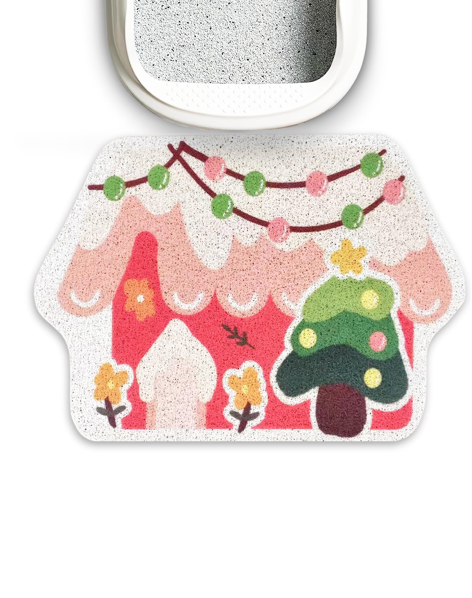 Lukamoo Cute Cat Litter Mat (30X20), Large/L, For Kitty Litter & Cute Cat Litter Box, Litter Trapping Mat (Large (30' X 20'), 