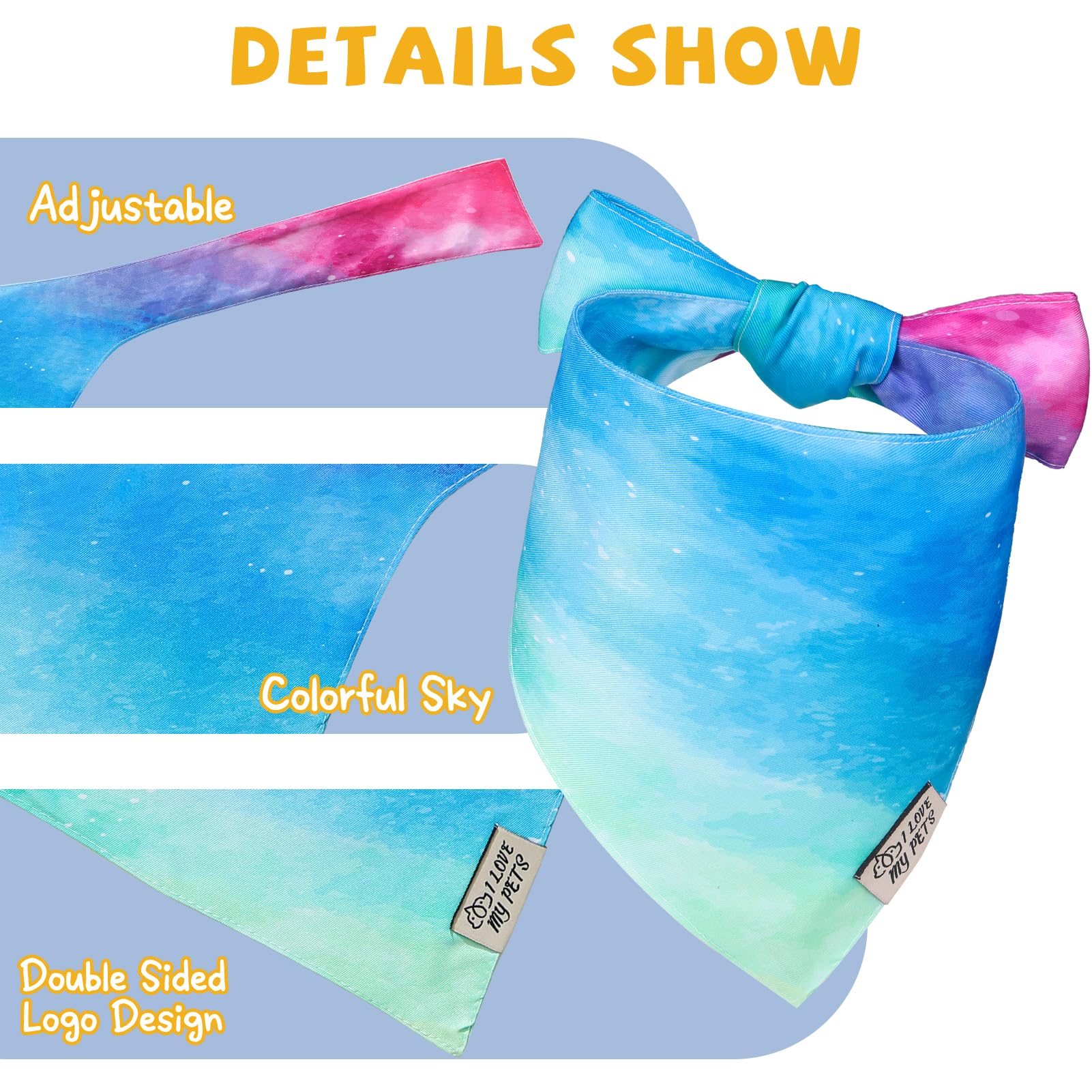 Scenereal Summer Dog Bandana, Double Side Dog Scarf For Small Medium Large Dogs Cats Puppy, Holiday Bandanas For Dogs Boys Girls