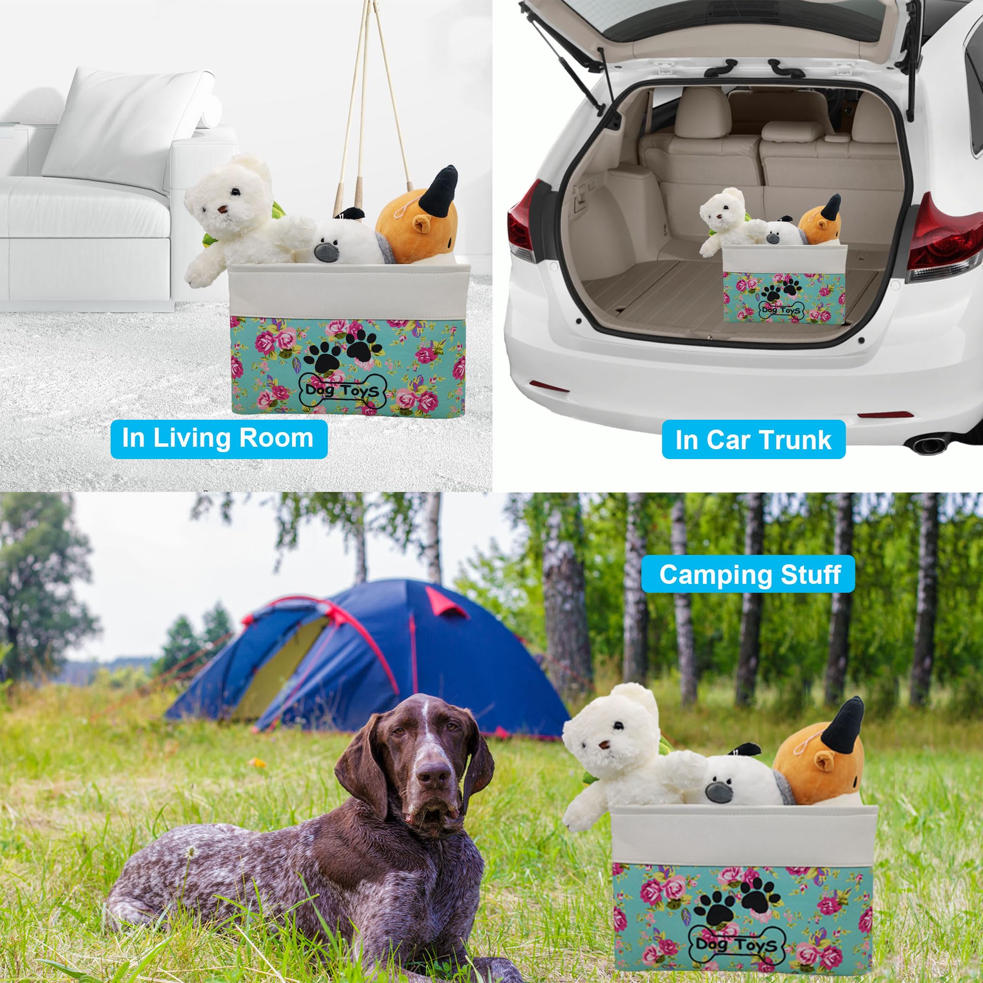 CPAKOWLGOO Large Collapsible Dog Toy Box for Pet Toys & Accessories