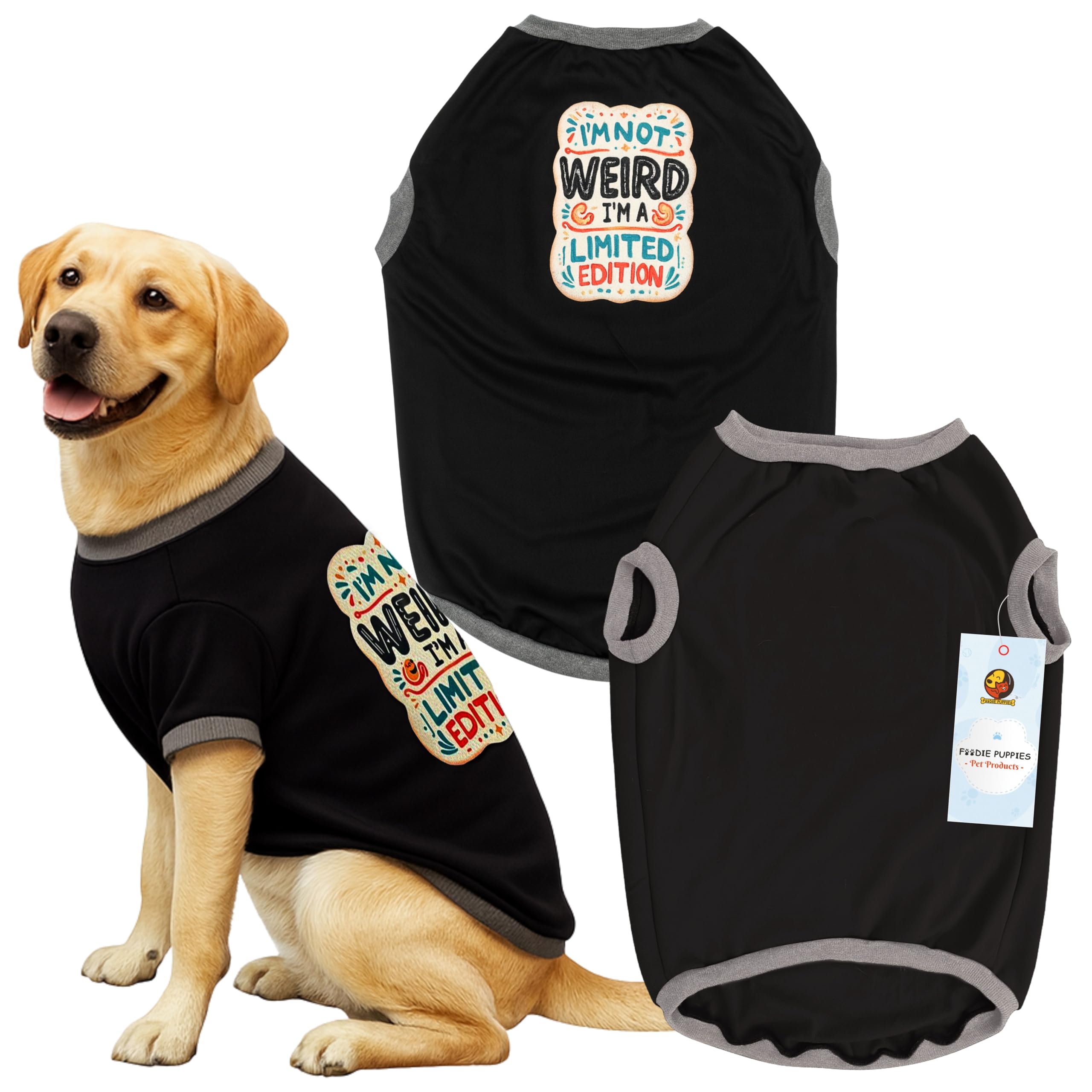Foodie Puppies Dog Warm Sweater Jacket - (Red, Printed T-Shirt, 30 Inch) For Xtra Large Dogs | Soft, Lightweight Pet Apparel Wit