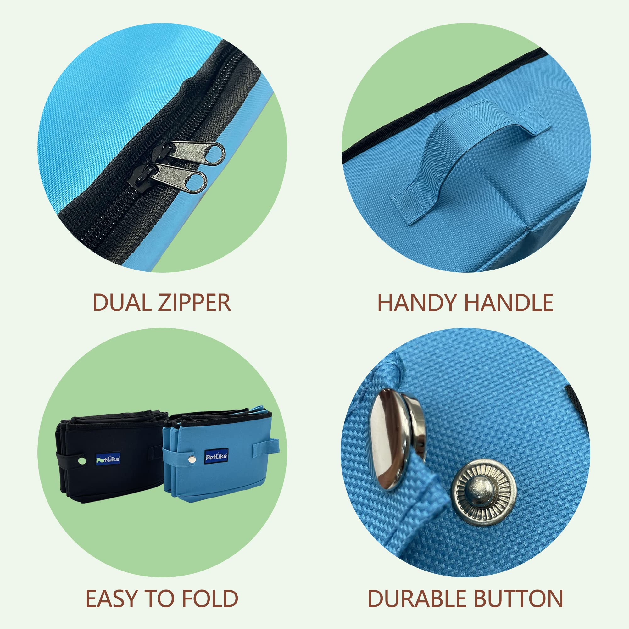 Petlike Travel Cat Litter Box, Leak-Proof Portable Litter Box, Collapsible Toilet Tray Carrier For Small Medium Cats (Large, Bla