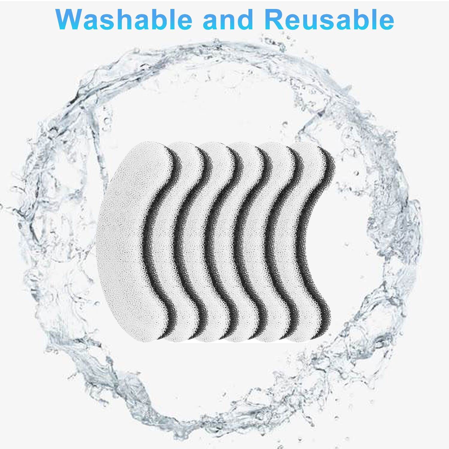 Replacement Premium Water Filter For Npet Wf050 Transparent Water Fountain, Arc-Shaped, Washable Pet Fountain Filters With Triple Filtration System, 12 Pack