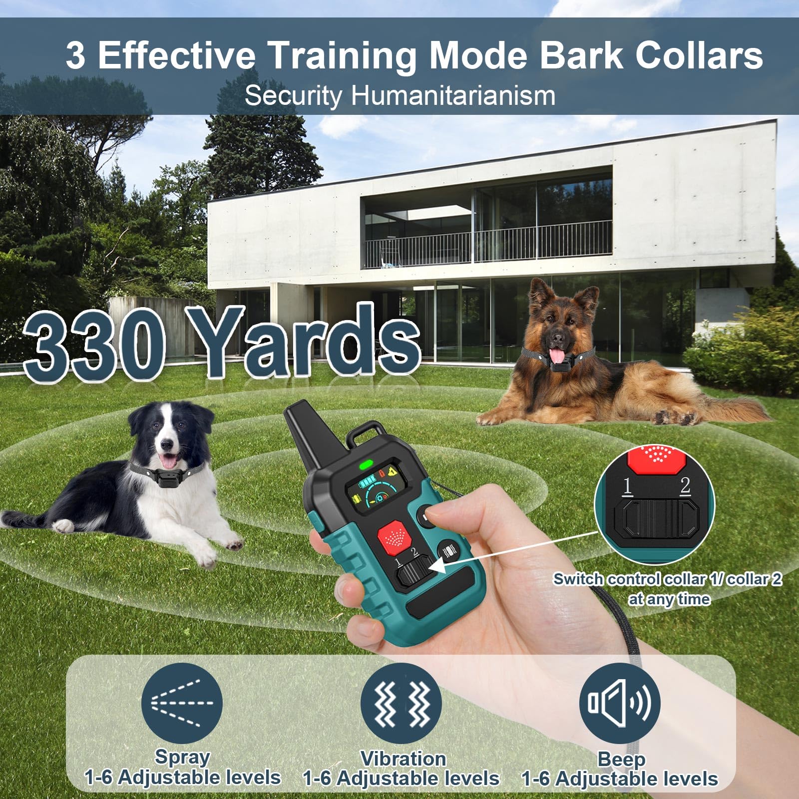 Citronella Training Collar For Dog [No Refill] Spray Dog Training Collar With Beep/Vibration/Spray 4 Mode & 6 Adjustable Sensiti