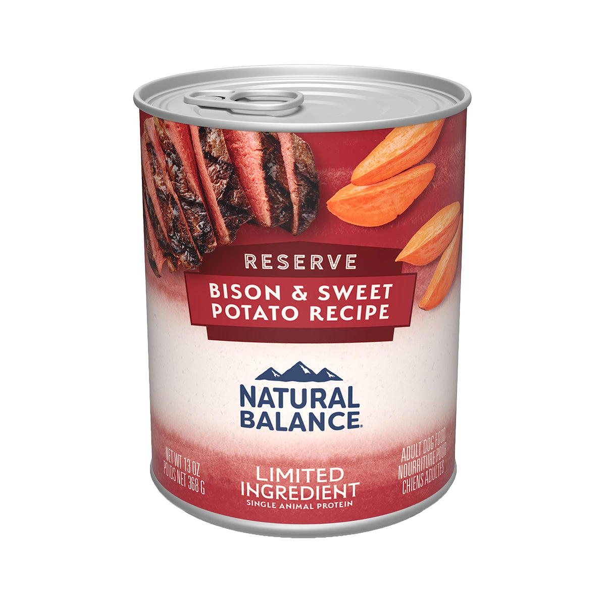 Natural Balance Limited Ingredient Adult Grain-Free Wet Canned Dog Food, Reserve Bison & Sweet Potato Recipe, 13 Ounce (Pack Of 