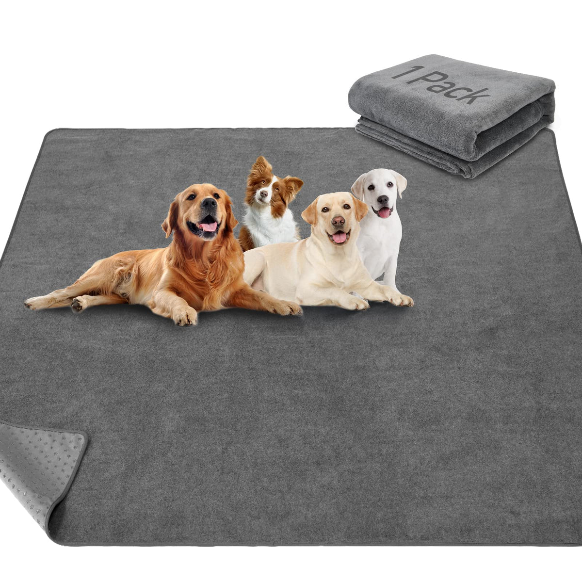 Loobani Non-Slip Washable Pee Pad For Dogs, 1 Pack Extra Large Reusable Dog Mat For Floor, Fast Absorbent Pet Whelping Pads, Pup