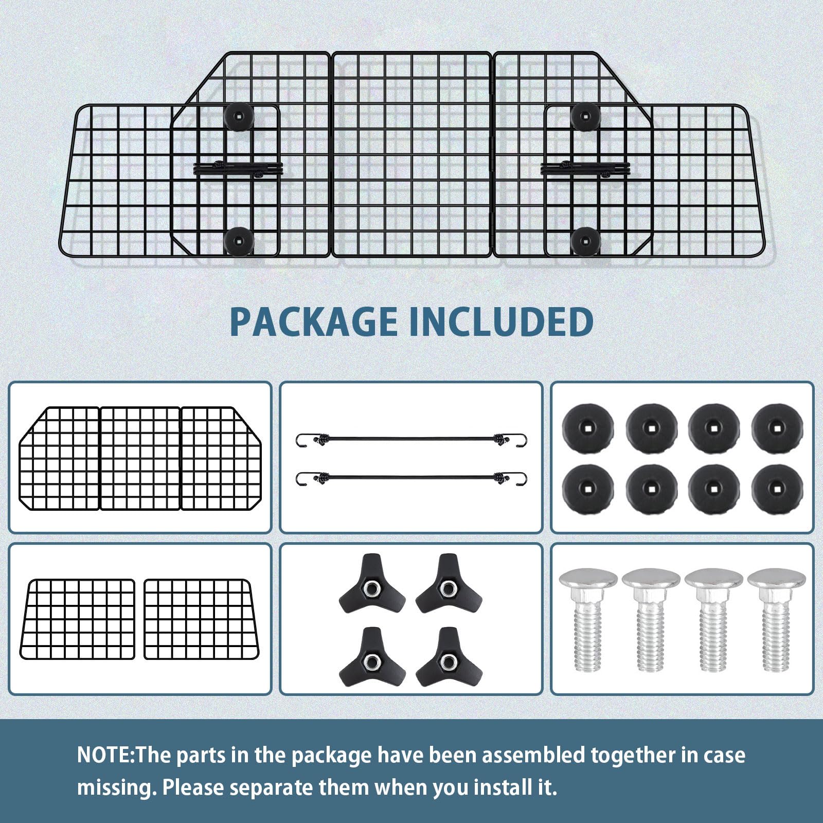 Feed Garden Adjustable Dog Car Barrier For Suvs,Cars,Vehicles, Trucks, Universal-Fit Pet Divider Gate Large Pet Barrier For Cargo Area 36.6' To 59' Width Black