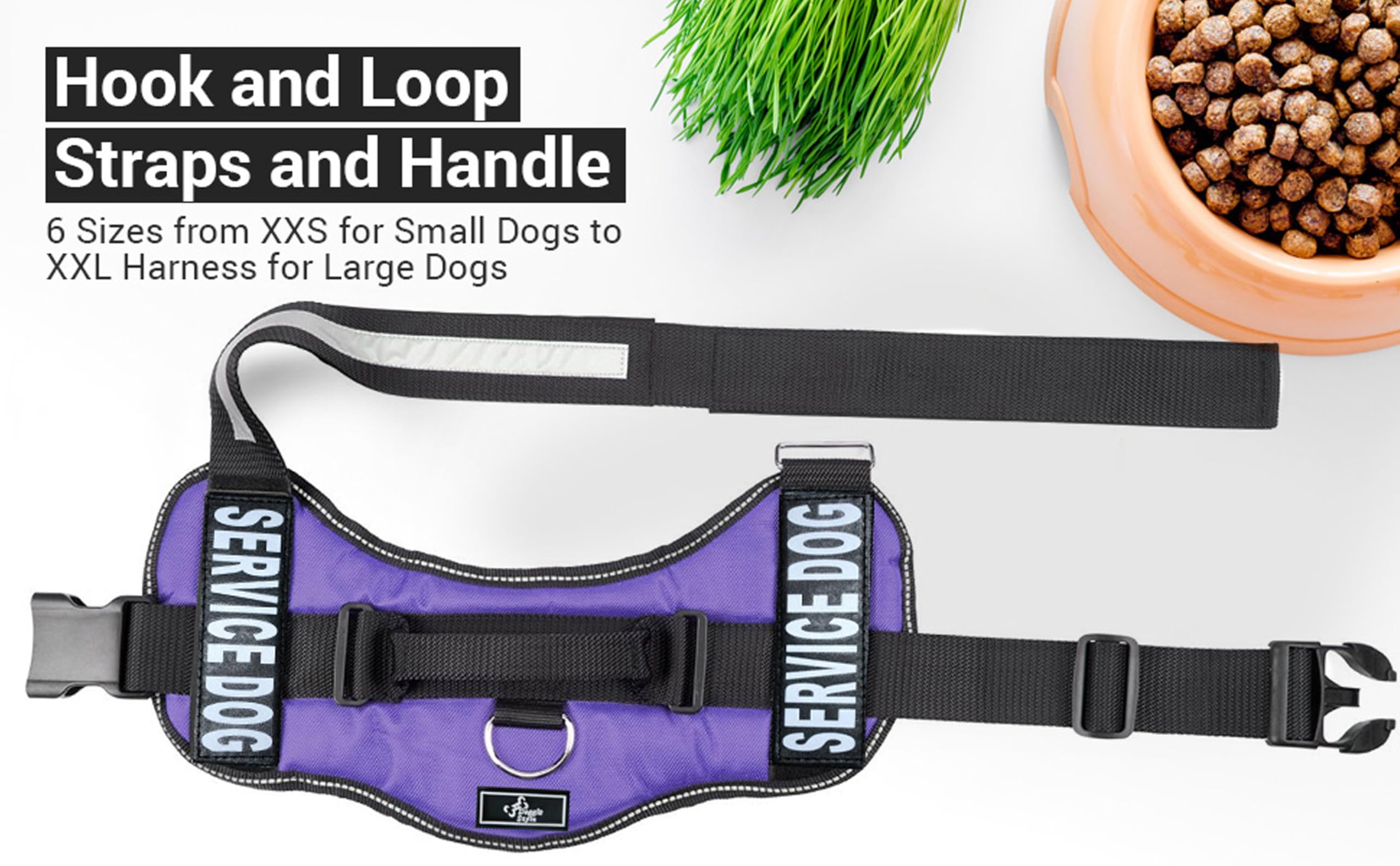 Doggie Stylz Service Dog Vest - Durable And Reflective Service Dog Harness, Adjustable Service Animal Vest For Dogs, Xxs, Xs, Me