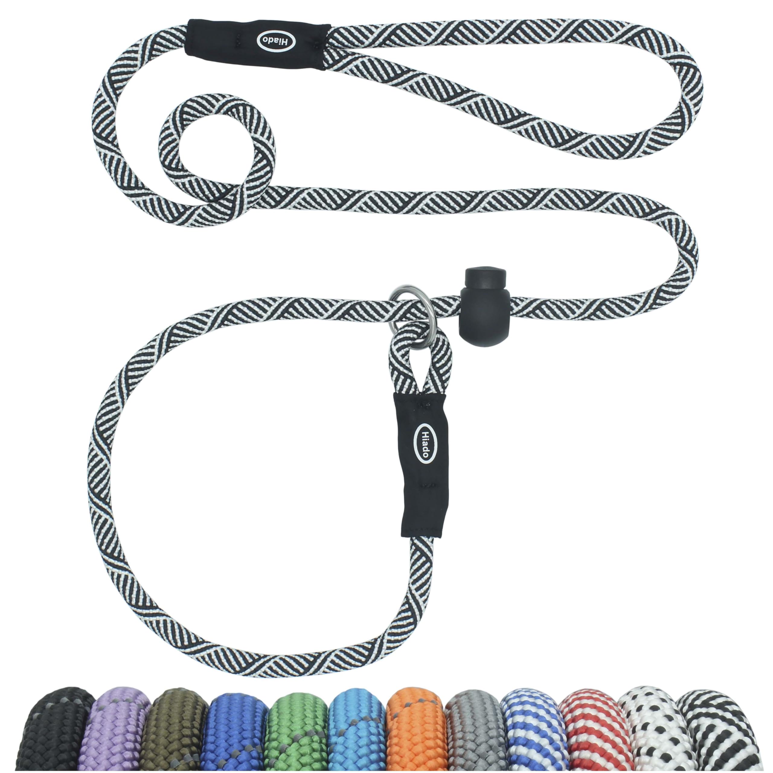 Hiado Slip Lead Dog Leash With Stopper Loop Rope Training No Pull For Small Medium Large Dogs 4Ft Black White