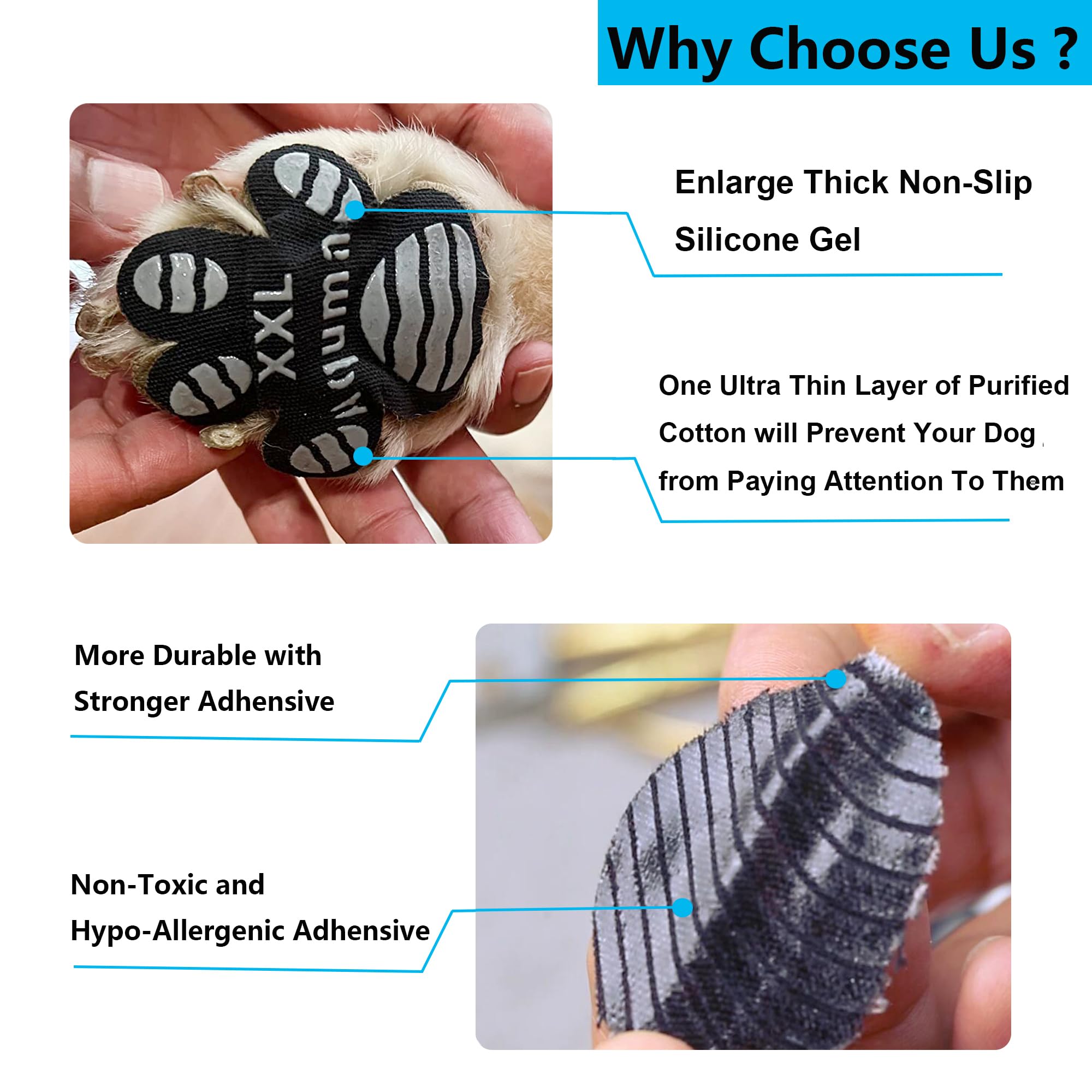 Aqumax Dog Paw Protector Non-Slip Gripper Traction Pads,Walk Assistant For Senior Dogs,Foot Stickers For Hardwood Floors,Dog Sho