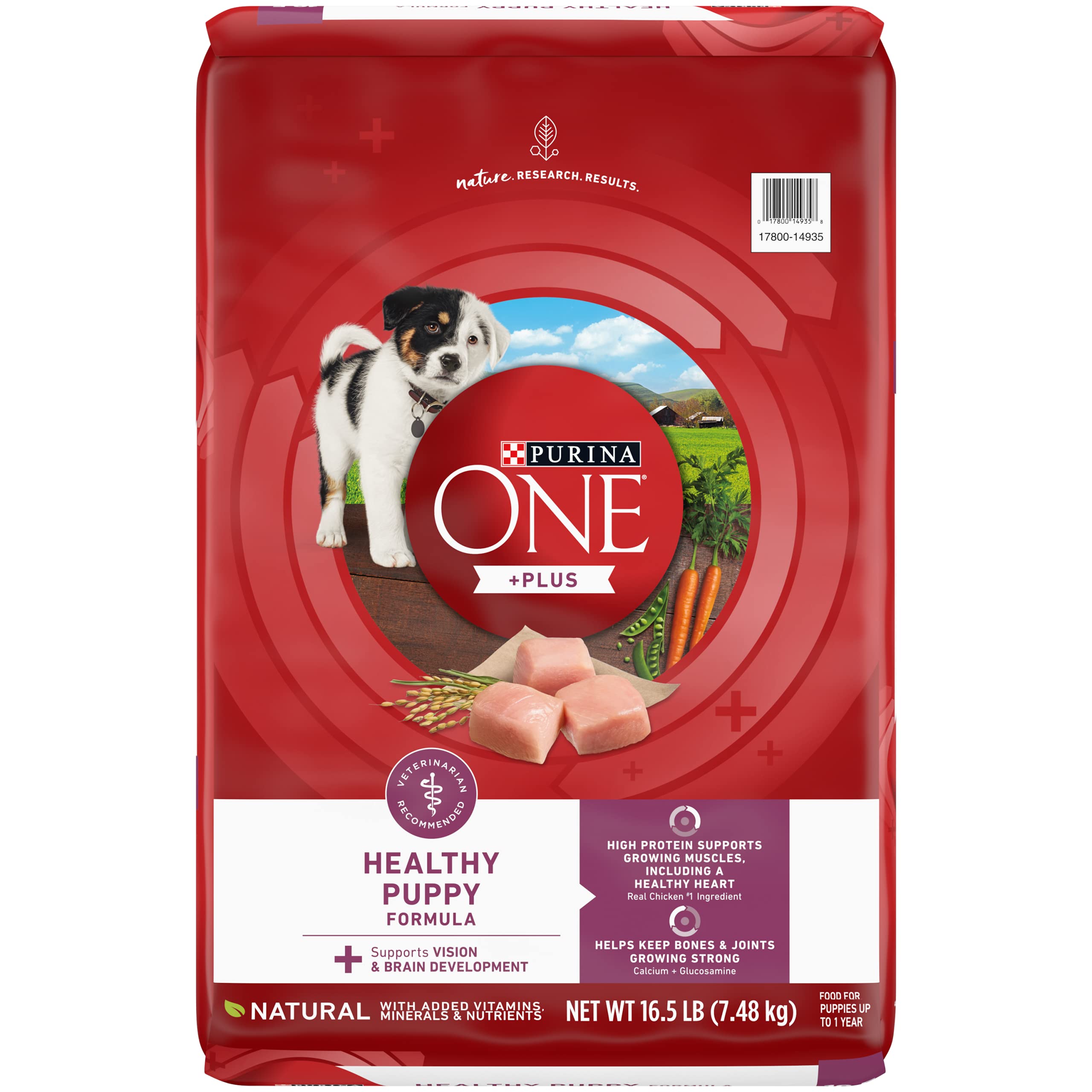 Purina ONE Plus Healthy Puppy Formula High Protein Natural Dry Puppy Food with Added Vitamins, Minerals and Nutrients - 16.5 lb.