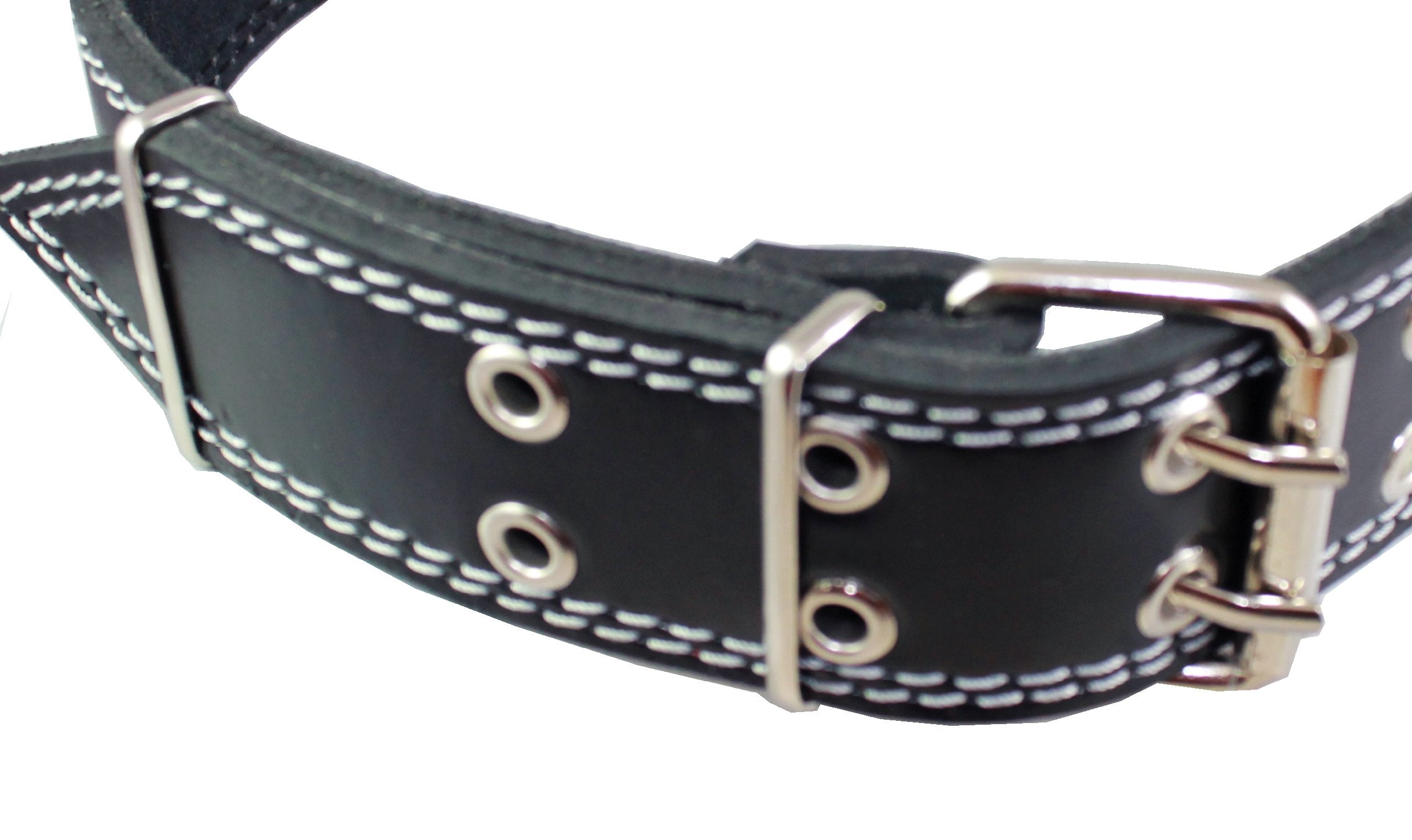 Genuine 1.75' Wide Thick Leather Studs Dog Collar. Fits 21.5'-26' Neck, Xlarge Breeds Great Dane