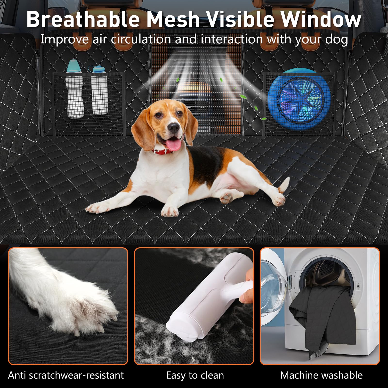 Dog Car Seat Cover For Back Seat 2025 Upgraded 100% Waterproof And Scratch Resistant Rear Seat Hard Bottom Extension - Dog Car S