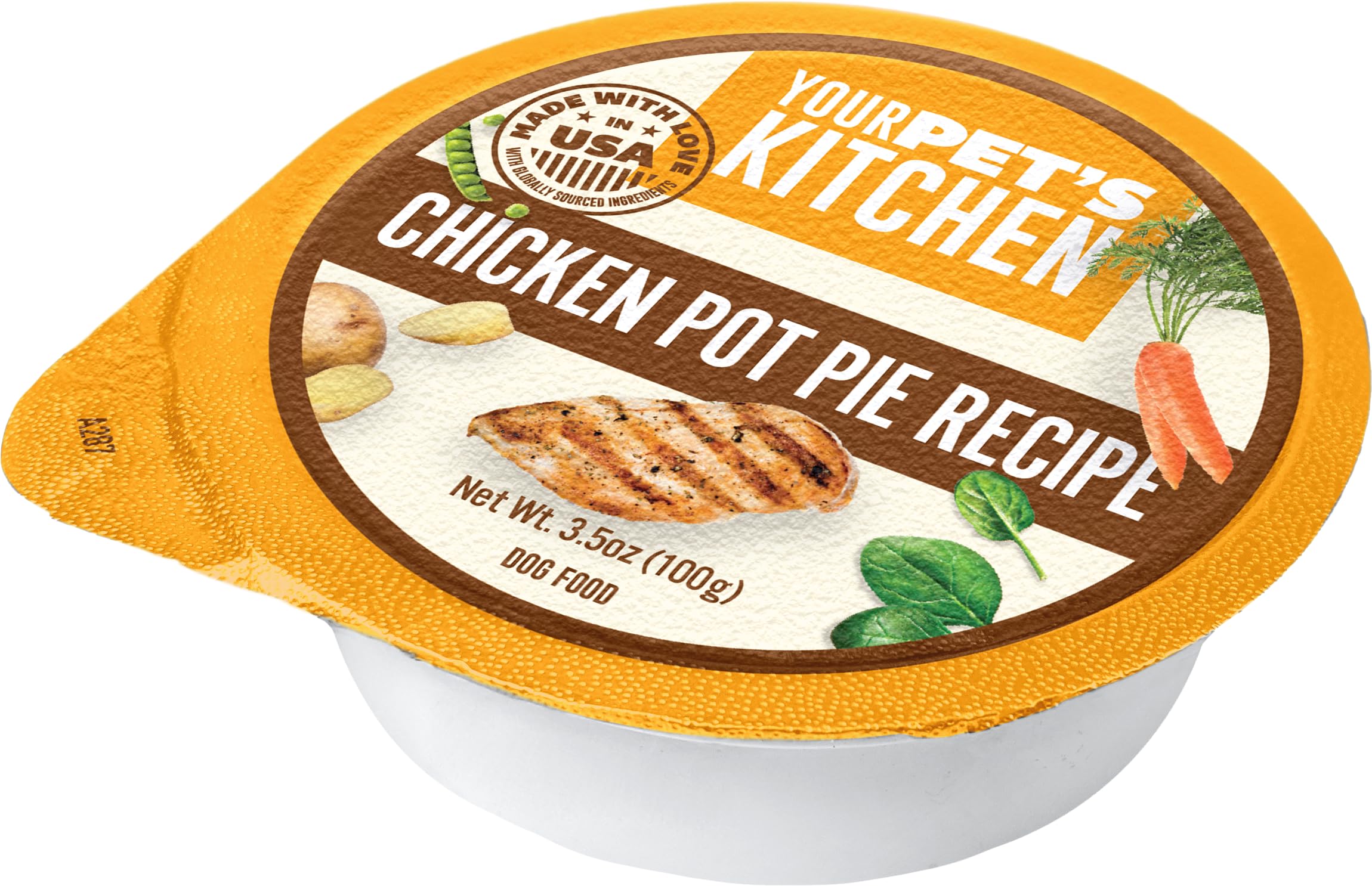 Your PETS Kitchen Wet Dog Food Cups, Chicken Pot Pie Recipe - 3.5 oz Cups (Pack of 12), Made in The USA with Real Chicken