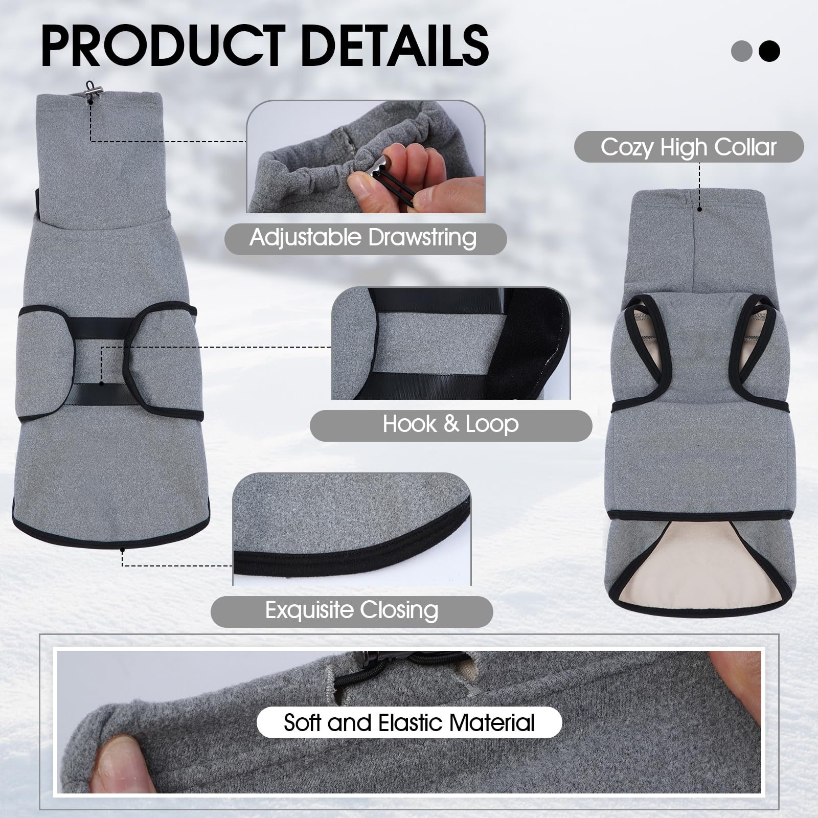 Dog Anxiety Jacket Calming Shirt, Anxiety Relief Calming Vest With Dog Ear Muffs, Noise Protection Dogs Winter Coat, Lightweight