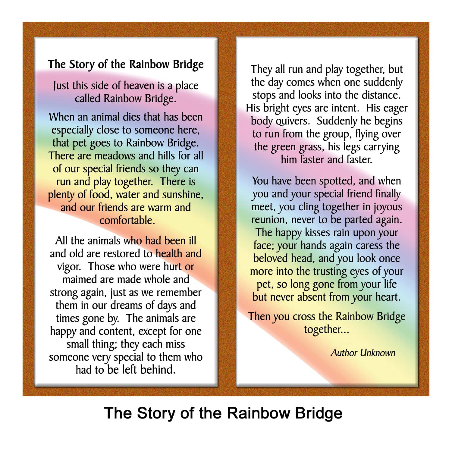 Expressly Yours! Photo Expressions Pet Lover Remembrance Gift Rainbow Bridge Poem Pet Memorial Picture Frame Keepsake And Sympat