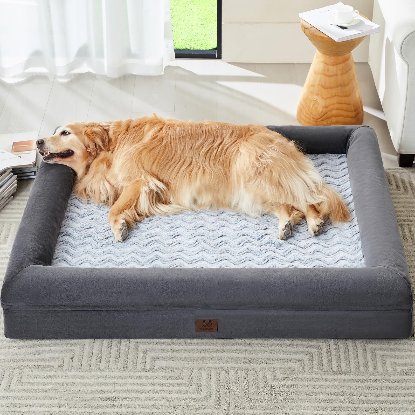 Wnpethome Orthopedic Dog Beds Large Sized Dog, Extra Large Waterproof Dog Couch With Removable Washable Cover & Anti-Slip Bottom