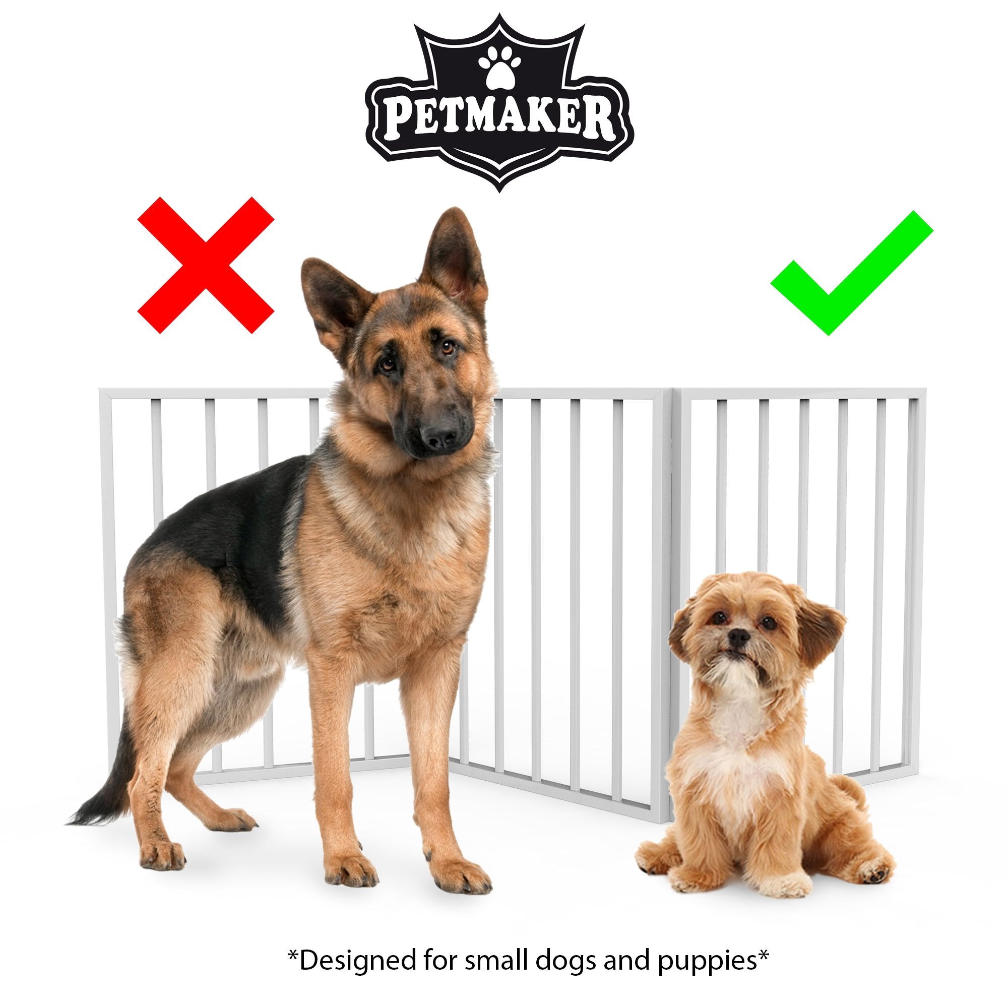 Pet Gate - 3-Panel Indoor Foldable Dog Fence for Stairs, Hallways or Doorways - 54x24-Inch Retractable Wood Freestanding Dog Gat