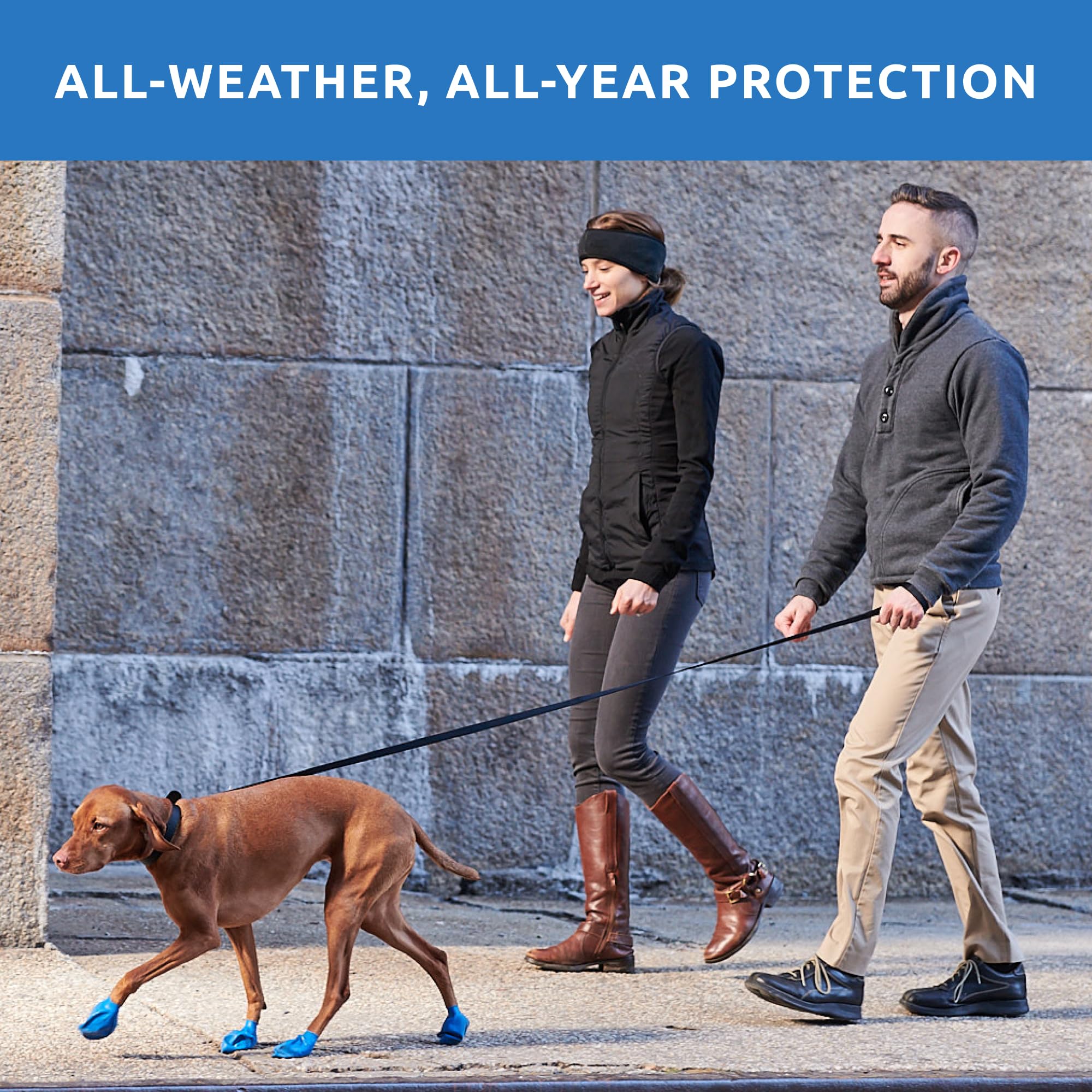 PawZ Rubber Dog Boots for Medium Paws - All-Weather Waterproof Dog Shoes, Anti-Slip Traction for Rain, Snow, Mud & Hot Pavement