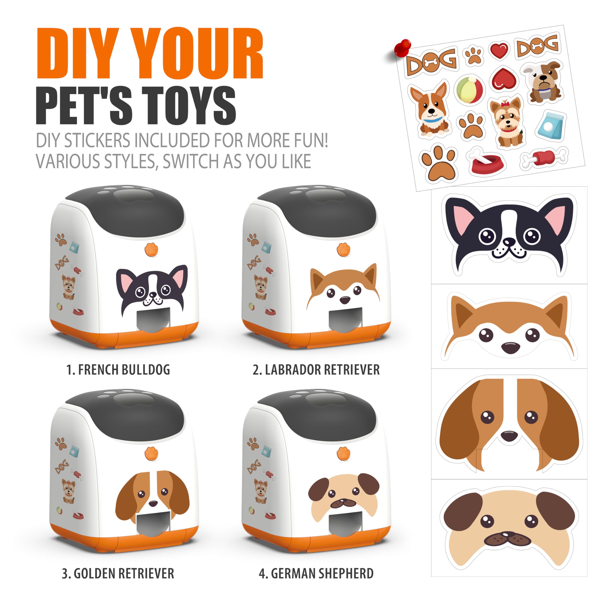 PICAPETS Dog Puzzle Feeder Toy - Remote Control Automatic Treat Dispenser with Light, Interactive IQ Training Slow Feeder, Large