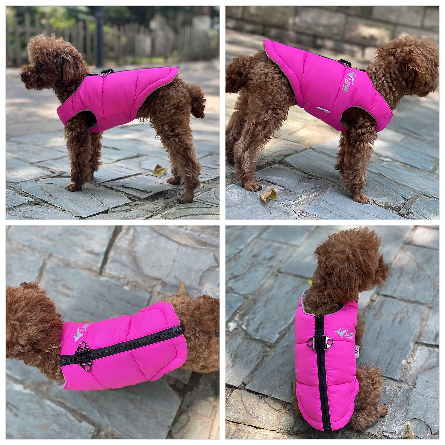 Dog Winter Jacket, Waterproof Windproof Dog Winter Vest Super Warm Polar Fleece Dog Winter Clothes With Smooth Zipper Closure For Small Medium Large Dogs Rosered M