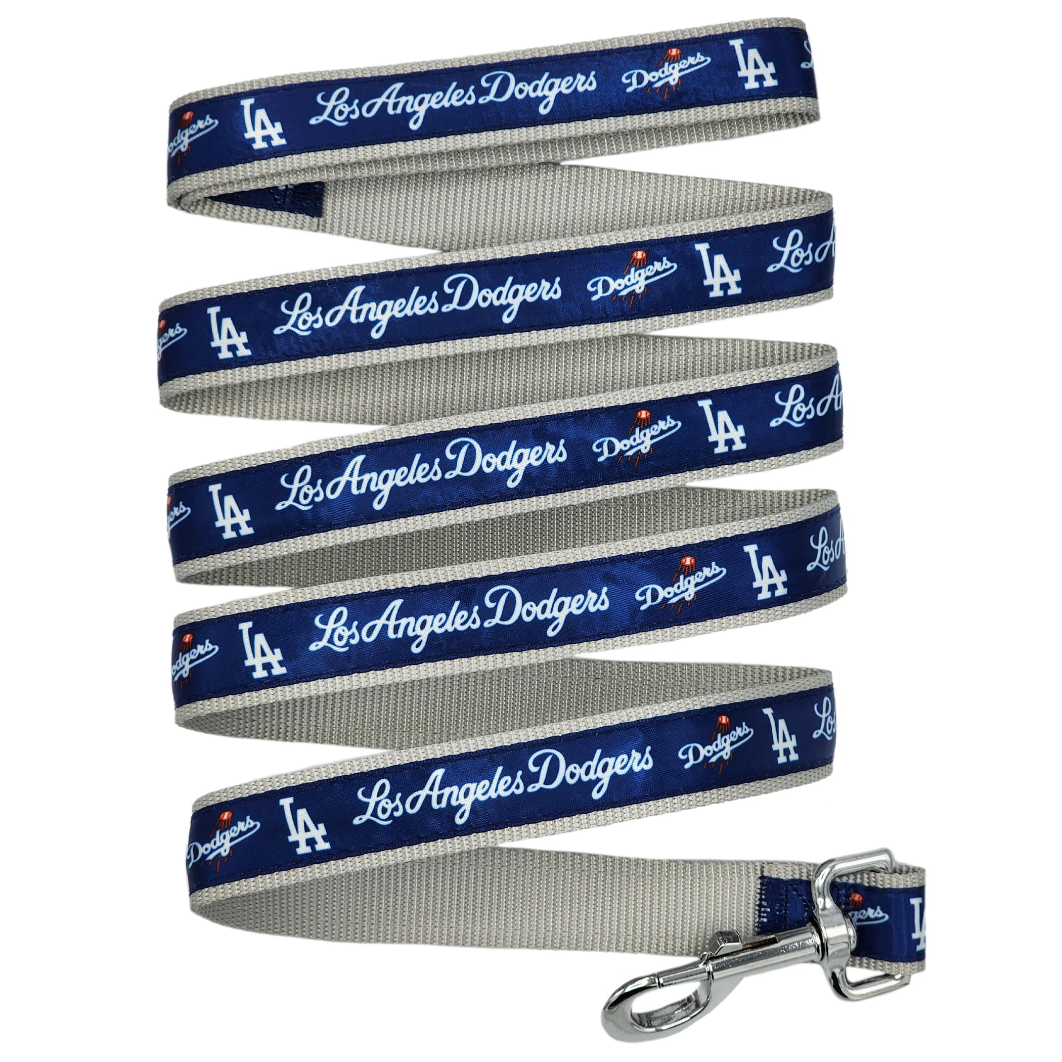 Mlb Pet Leash, Large, Los Angeles Dodgers Dog Leash, Baseball Team Leash For Dogs & Cats. A Shiny & Colorful Dog & Cat Leash With Emboridered Team Name/Logo Licensed By The Mlb
