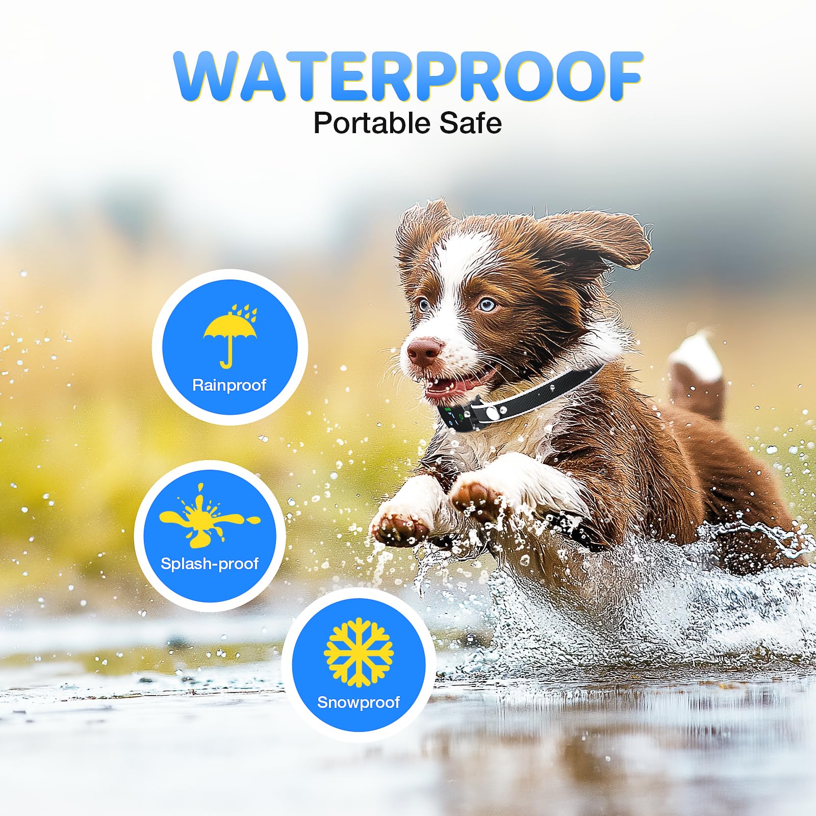 No Shock Anti Barking Collar, Rechargeable Dog Bark Collar For Medium Small Dogs, Humane Smart Collar, 7 Sensitivity Levels And