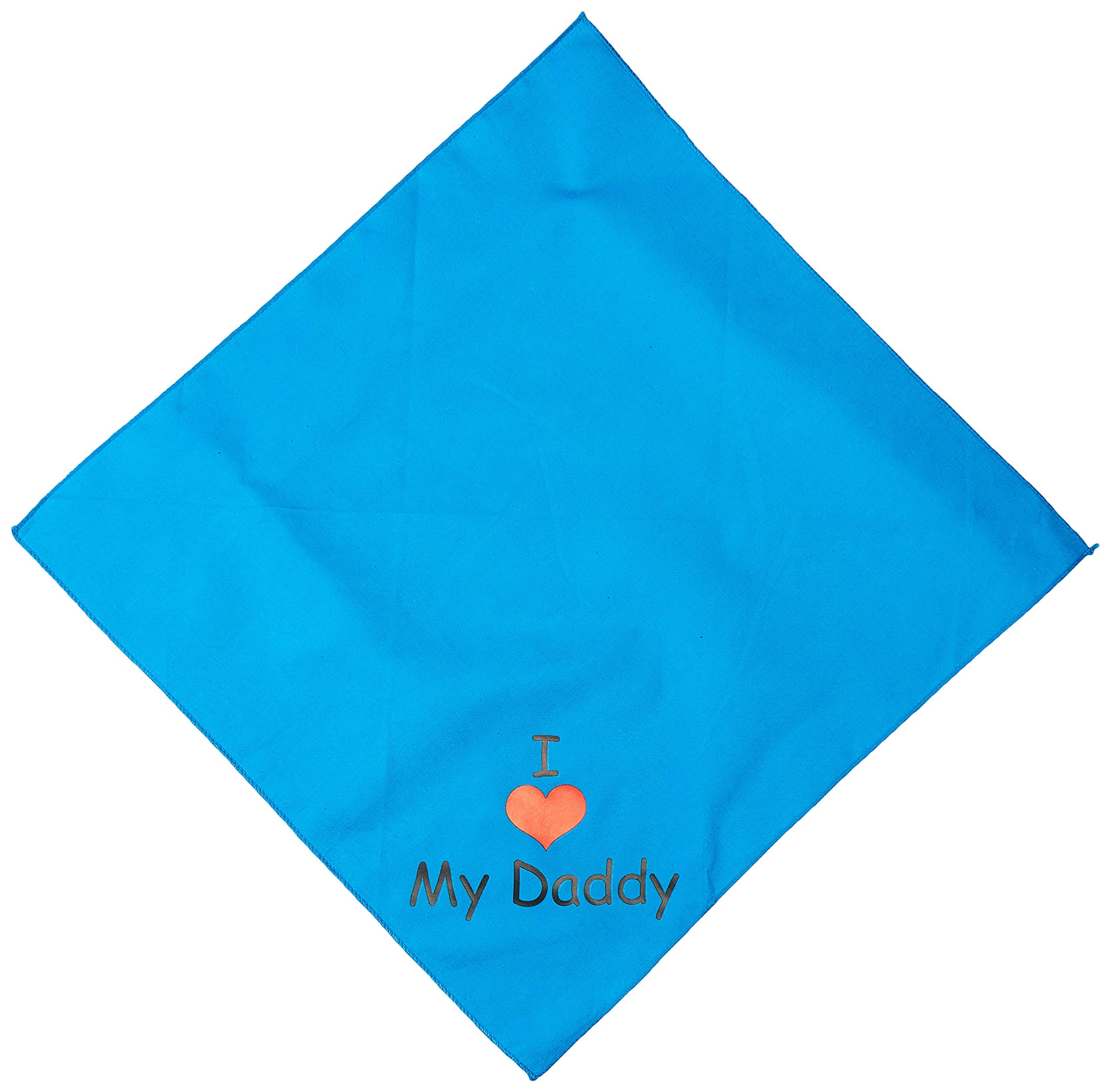 Pet and Dog Bandana Screen Printed, &quot;I Love My Daddy&quot; Turquoise Small