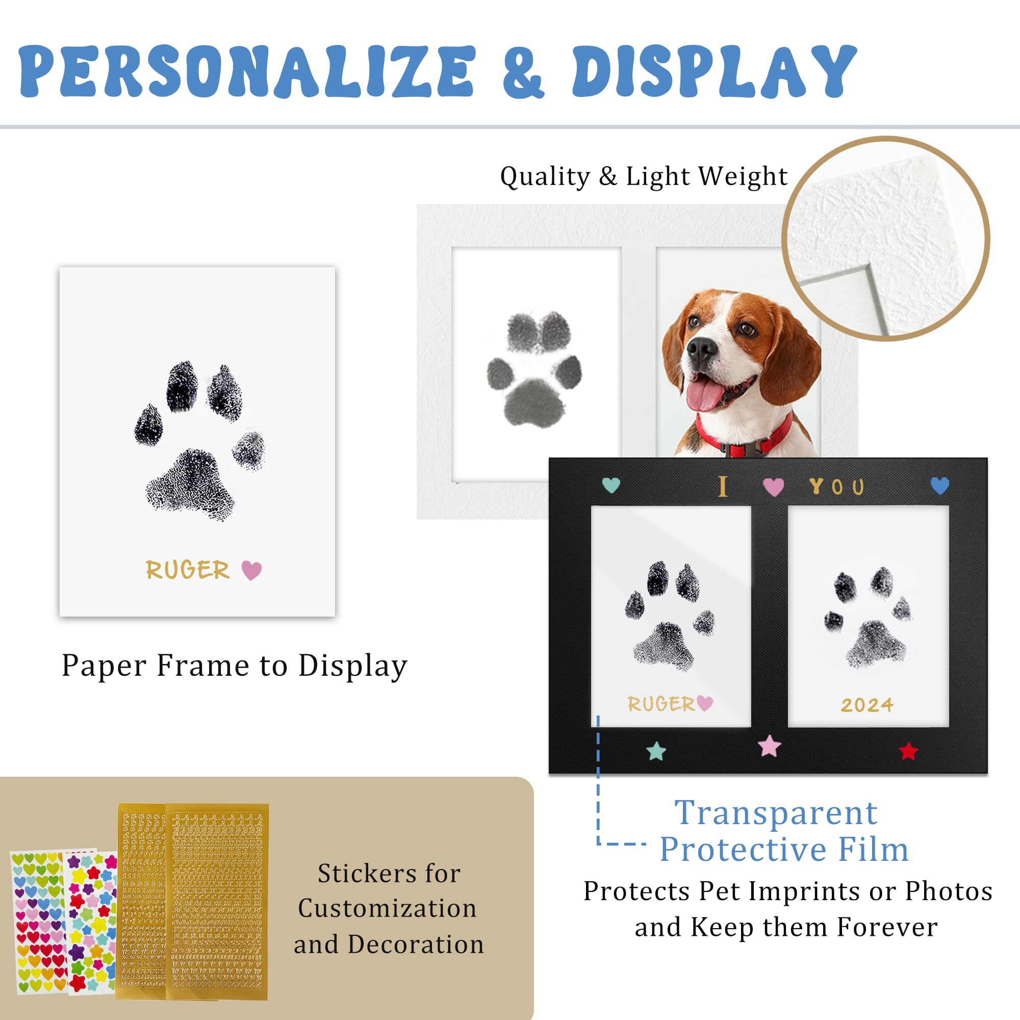 Mypawlets Inkless Paw Print Kit,Mess-Free Paw Print Stamp Pad For Dogs Cat,Pet Safe Clean Touch Ink Pad,Dog Nose Print Kit,Pet P