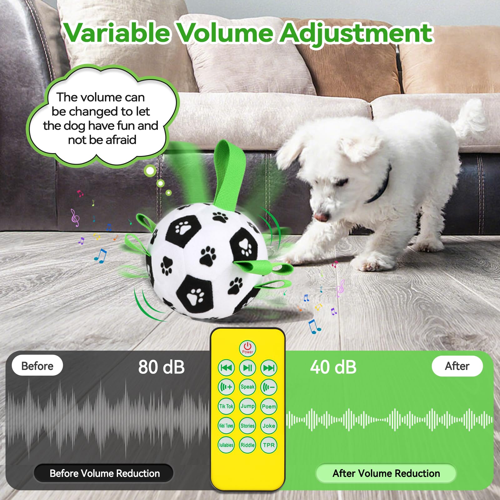 QDAN Interactive Dog Toys Balls: Automatic Rolling Dog Toys to Keep Them Busy, Remote Control, Rechargeable Pet Enrichment Toy f